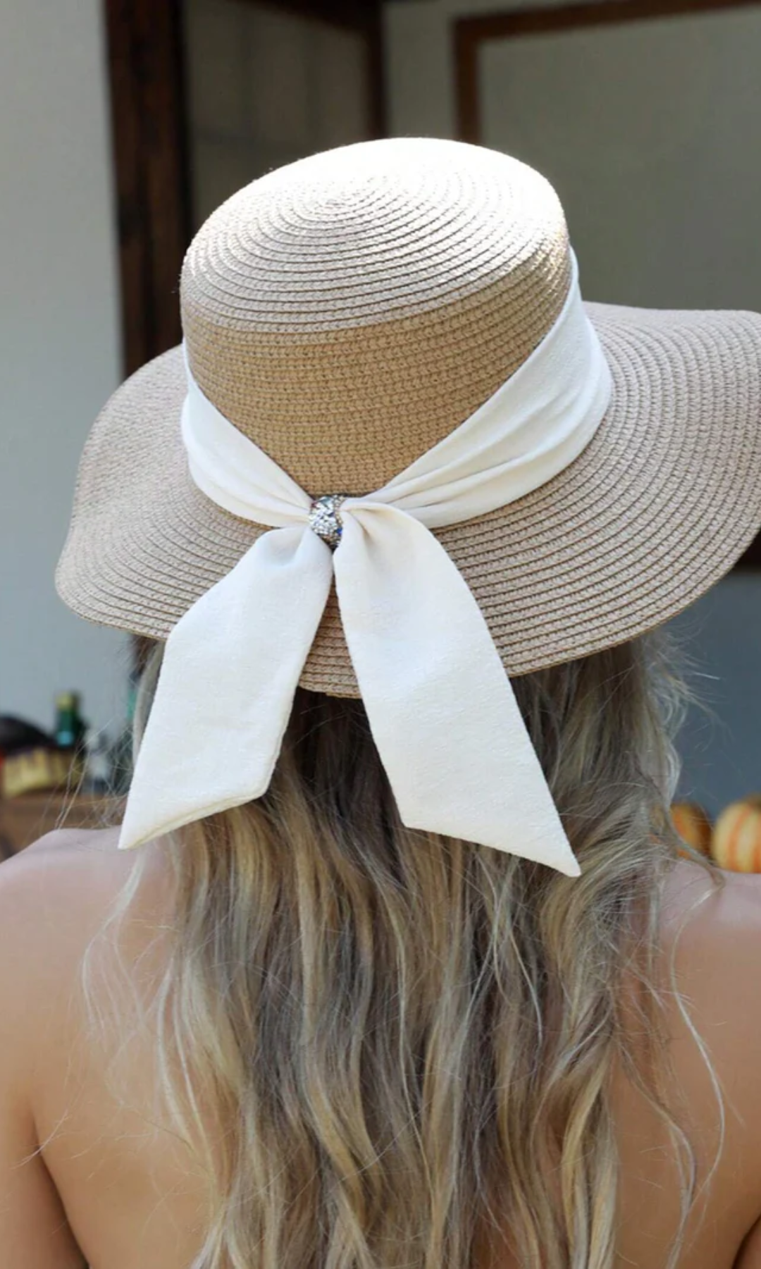 Albinia – White band classic – Straw hat-15143509131648-Santi Vento Atelier