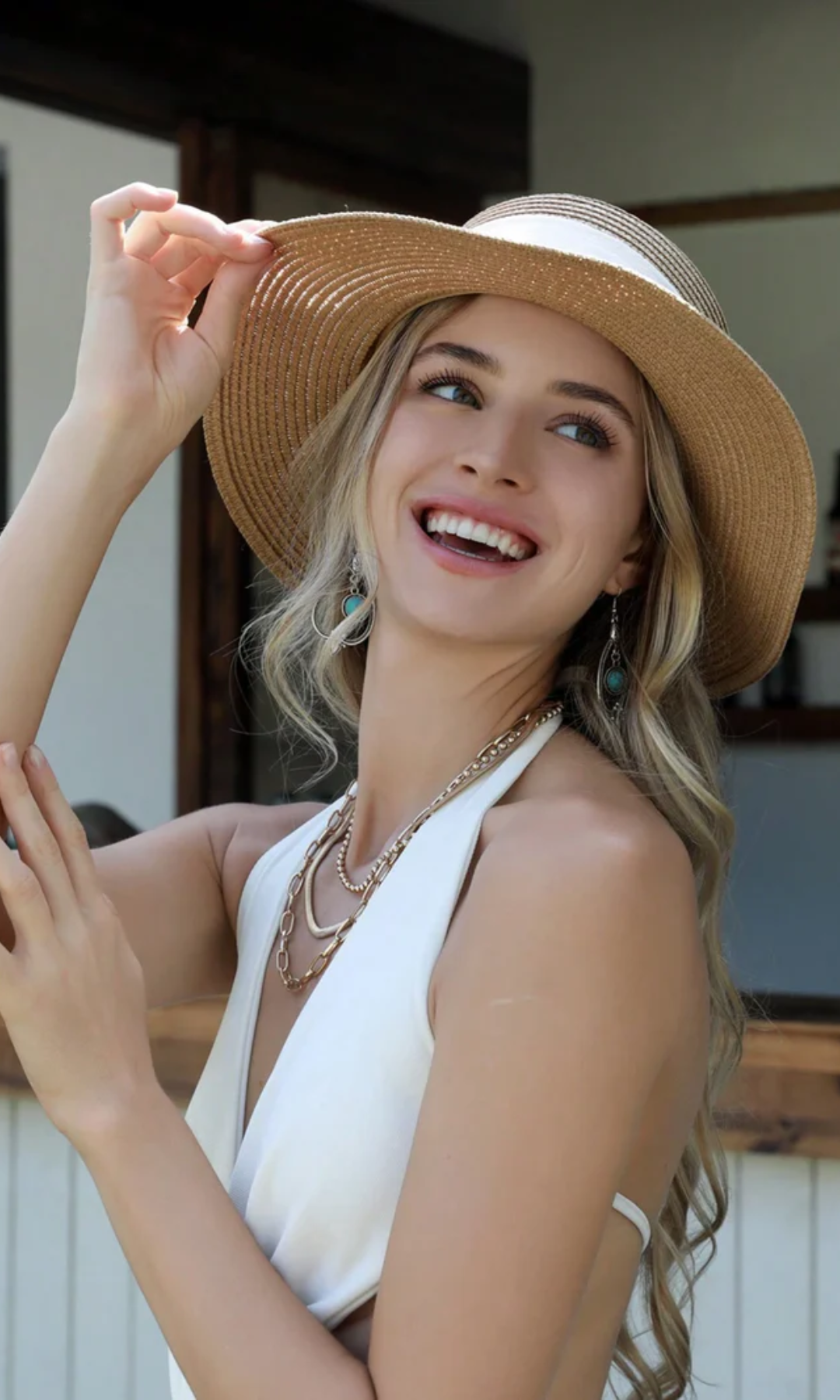 Albinia – White band classic – Straw hat-15143509131648-Santi Vento Atelier