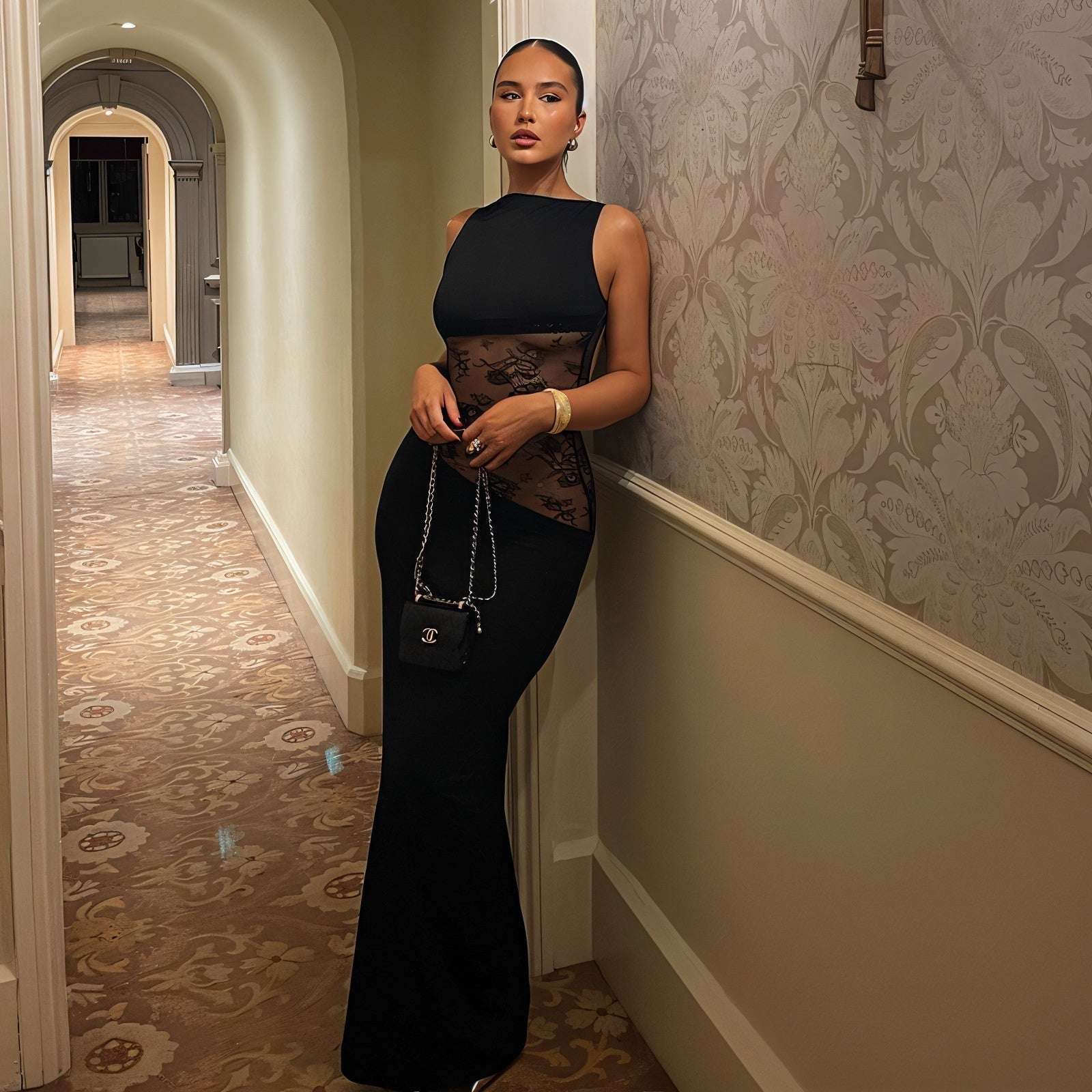 Alessandra – Backless lace cut-out – Maxi dress-15139767255424-Santi Vento Atelier