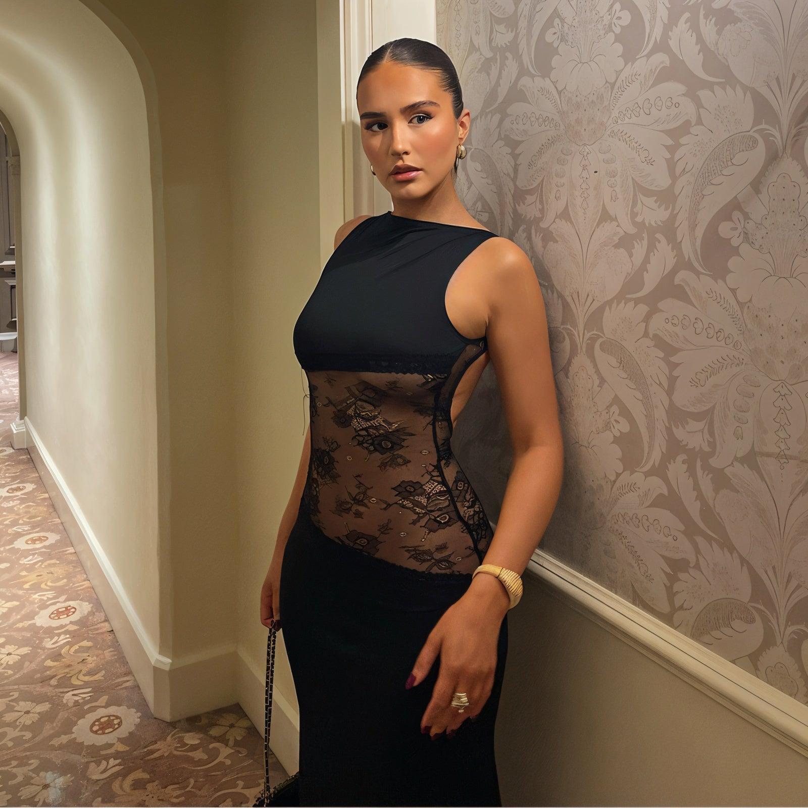 Alessandra – Backless lace cut-out – Maxi dress-15139767255424-Santi Vento Atelier