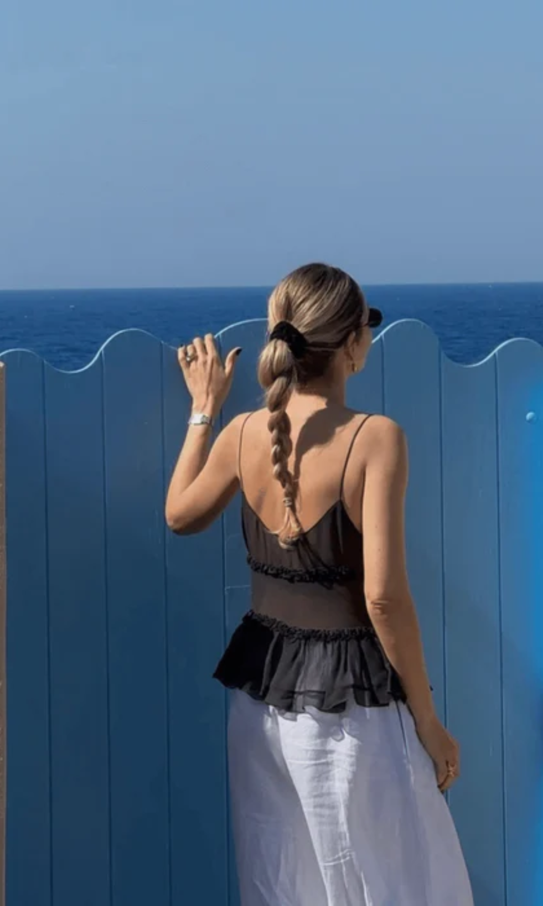 Alondra – Adjustable tie detail – Sleeveless ruffle top-15143112638848-Santi Vento Atelier