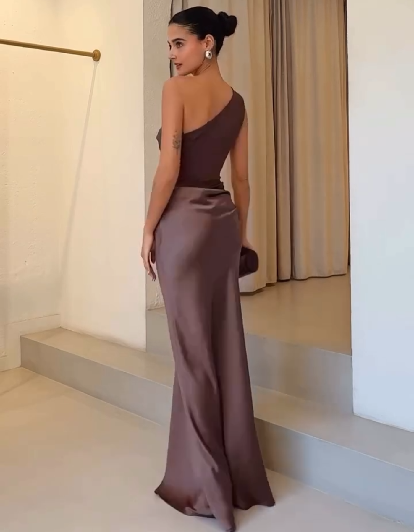 Amaretta – Sculpted drape – Satin evening gown-15150375797120-Santi Vento Atelier