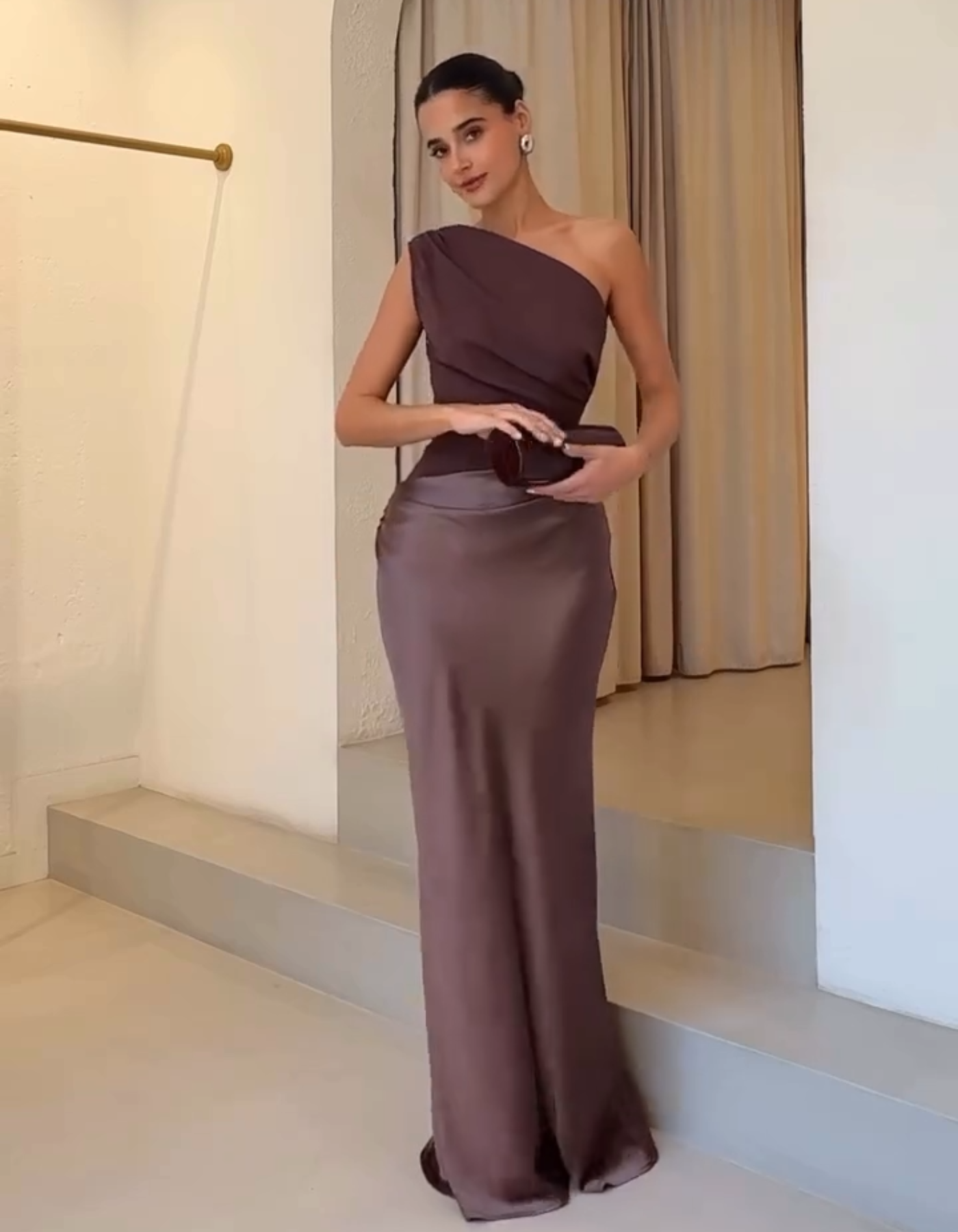 Amaretta – Sculpted drape – Satin evening gown-15150375797120-Santi Vento Atelier