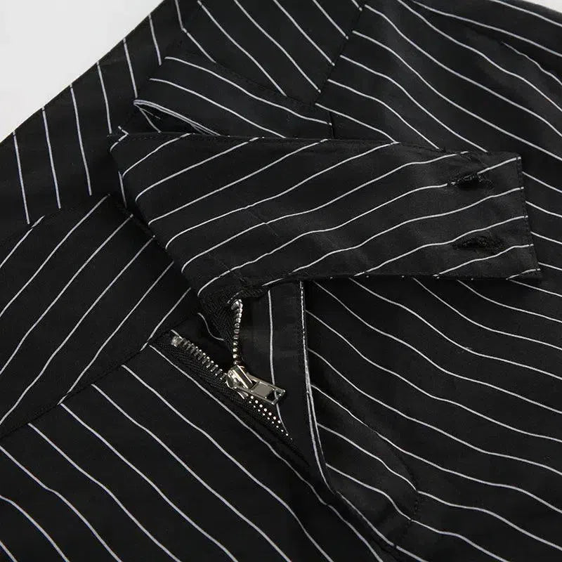 Amarilla – Pinstripe pattern – Flared trousers-15140932911488-Santi Vento Atelier