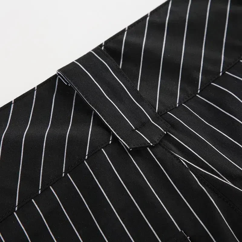 Amarilla – Pinstripe pattern – Flared trousers-15140932911488-Santi Vento Atelier