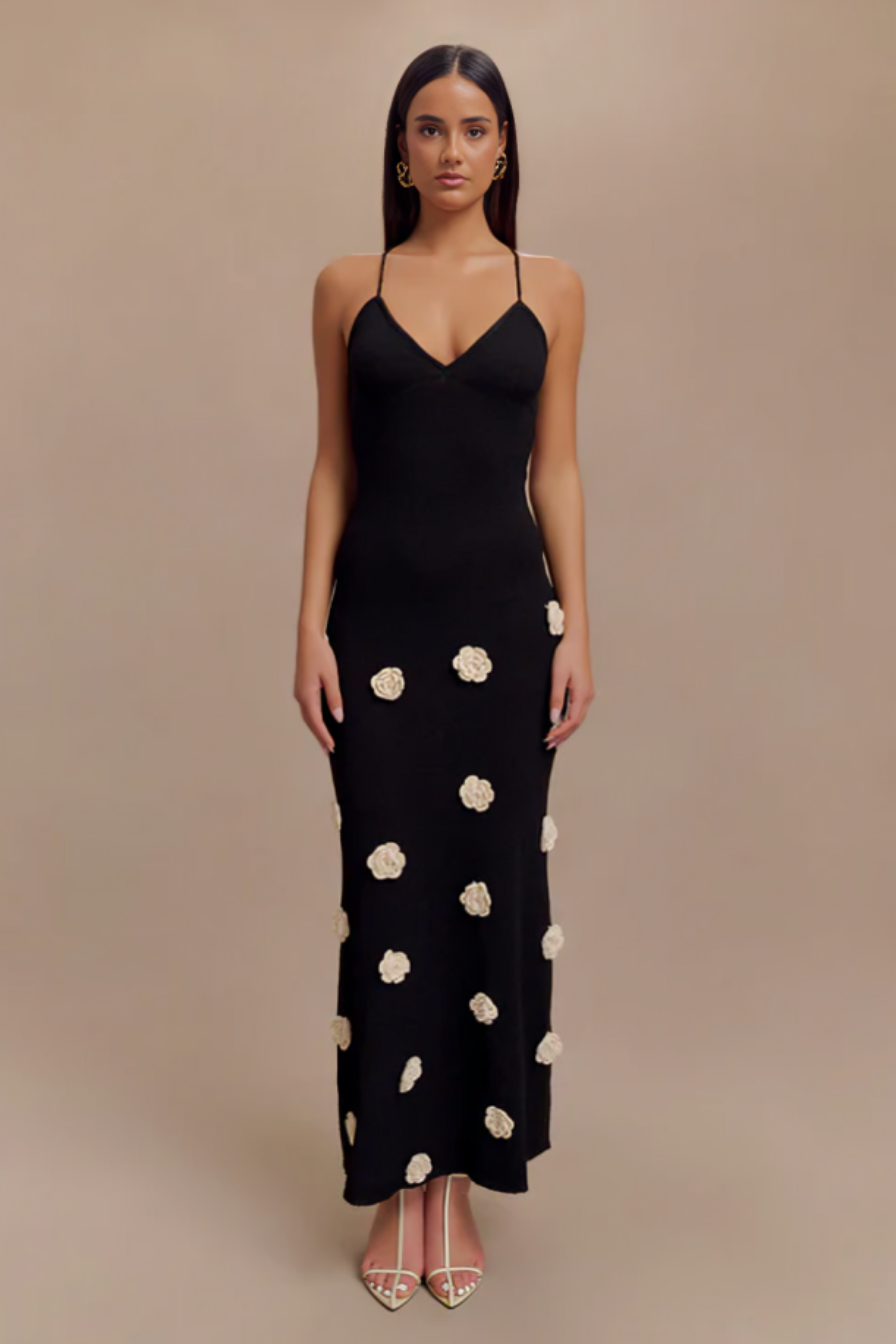 Ambina – Rosette detail – Knitted slip dress-15150994555264-Santi Vento Atelier