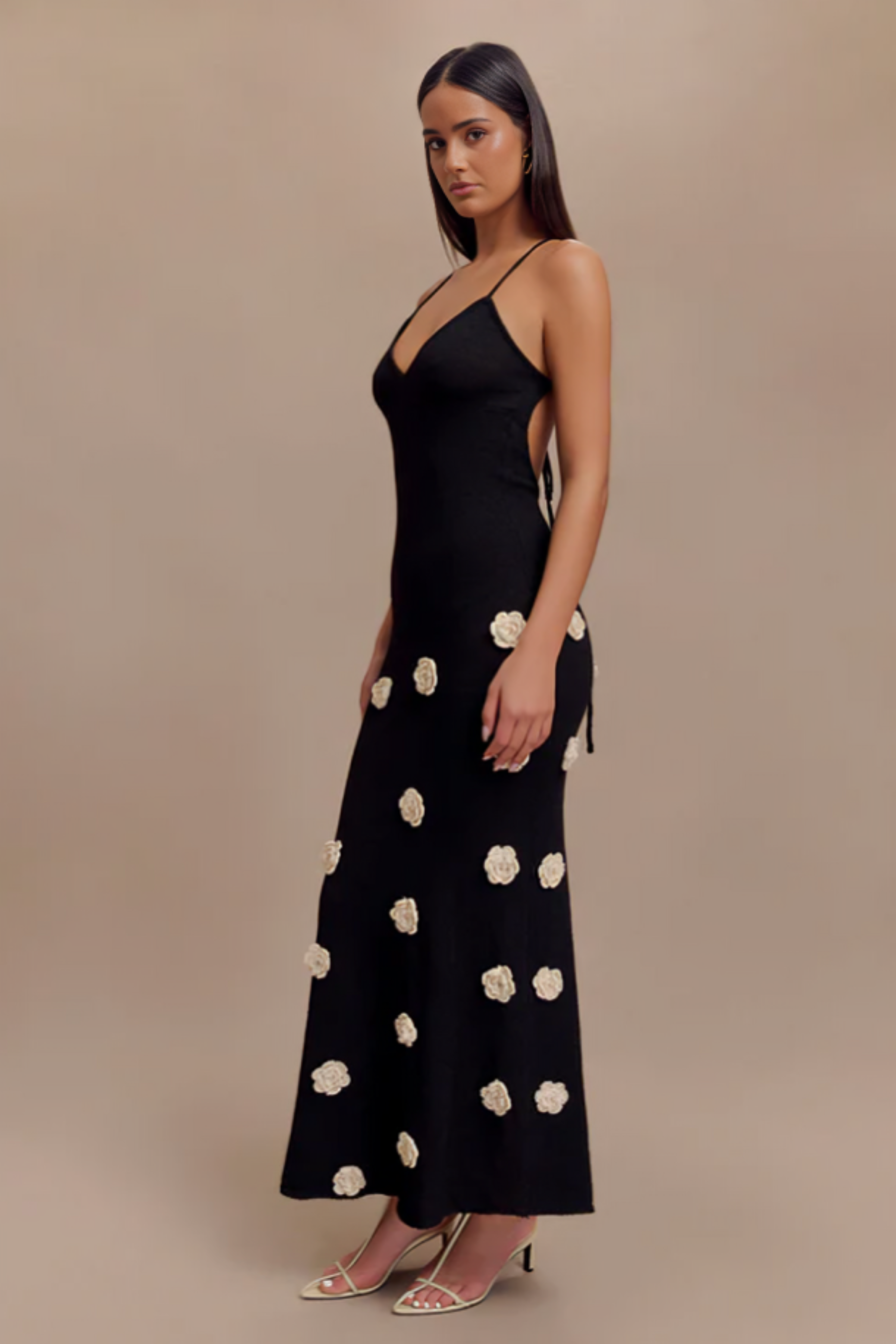 Ambina – Rosette detail – Knitted slip dress-15150994555264-Santi Vento Atelier