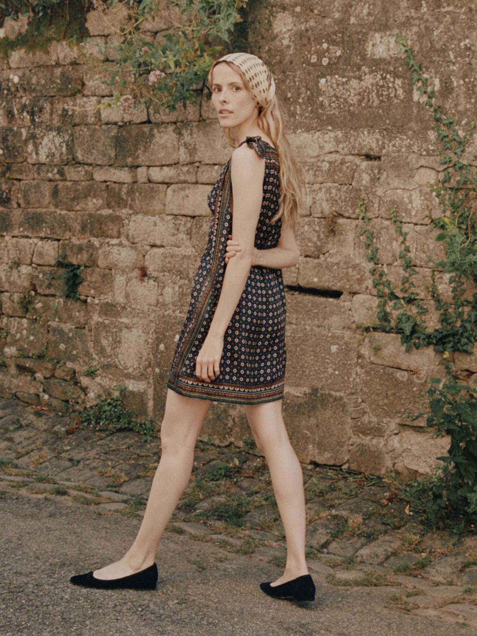 Amelinne – Vintage print – Sleeveless mini dress-15155708035456-Santi Vento Atelier