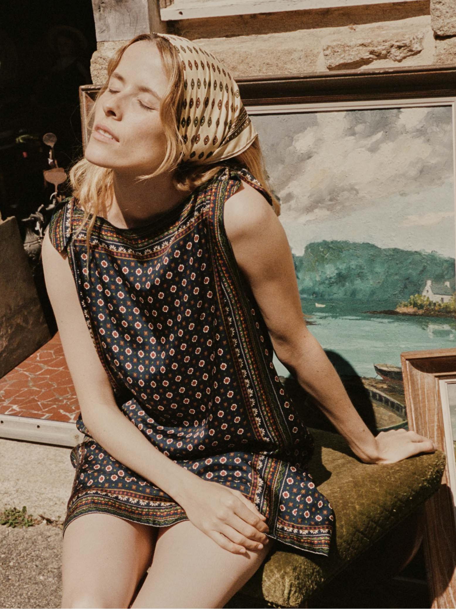 Amelinne – Vintage print – Sleeveless mini dress-15155708035456-Santi Vento Atelier