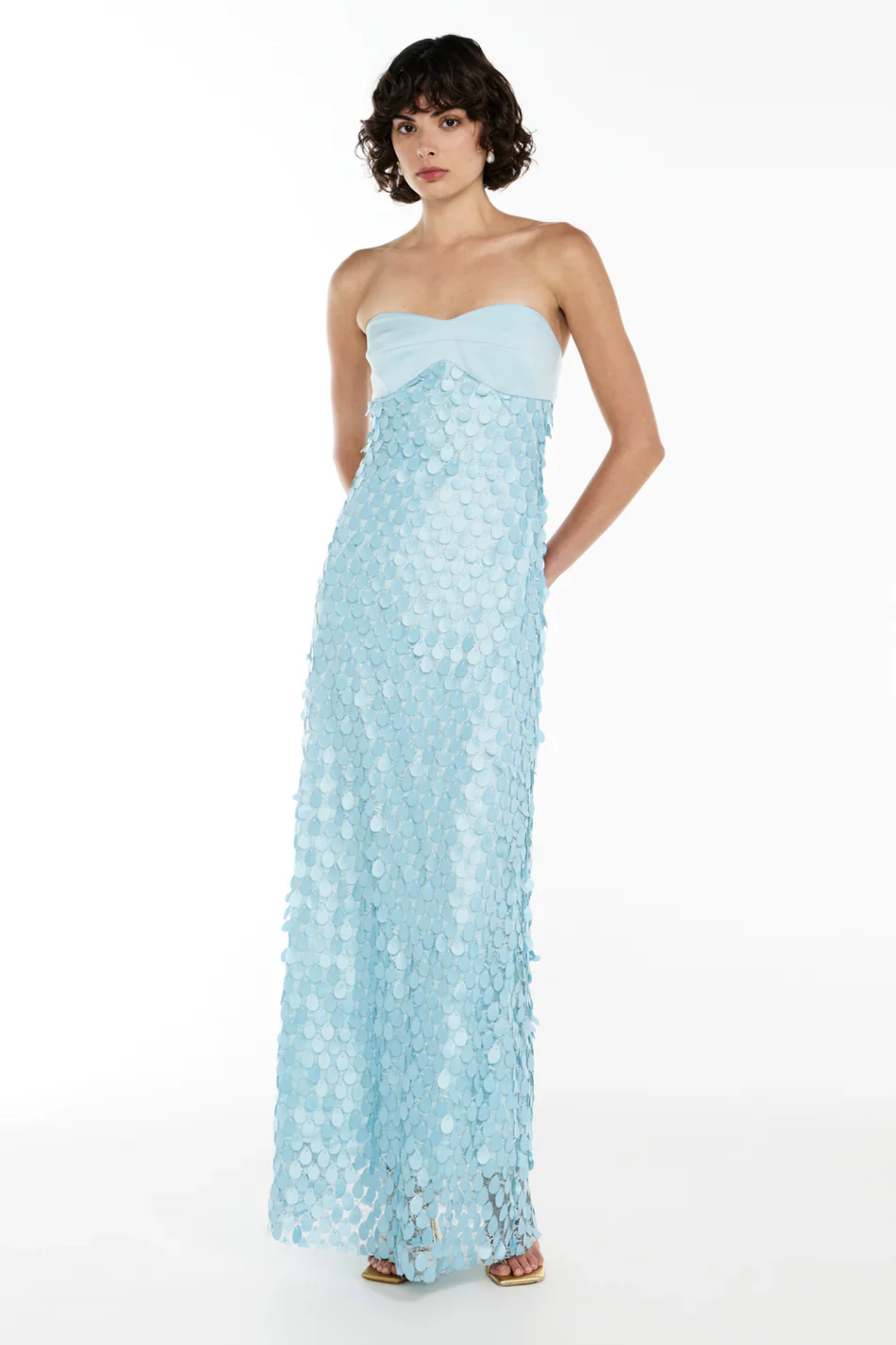 Aqualéa – Sculpted petal texture – Strapless evening dress-15157932622208-Santi Vento Atelier