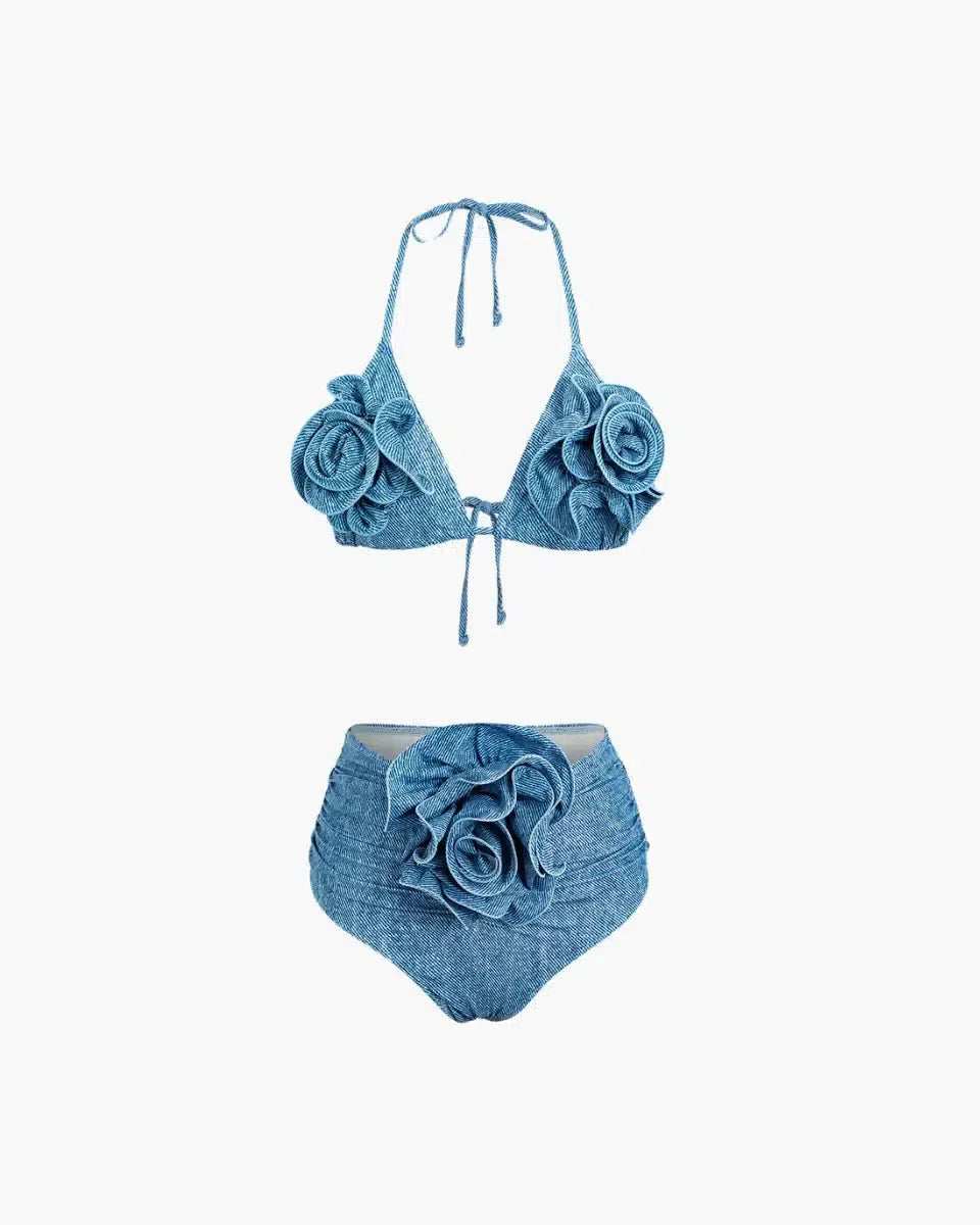 Aquaria – Bold design – Denim bikini set-15138008662400-Santi Vento Atelier