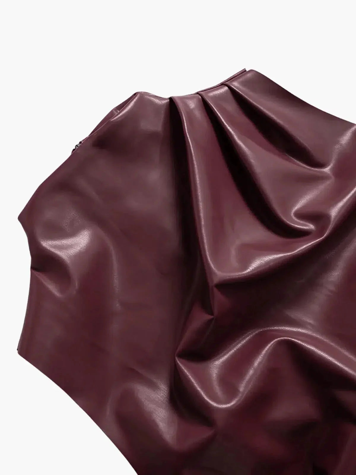 Arietta – Asymmetrical hemline – Faux leather top-15140897849728-Santi Vento Atelier