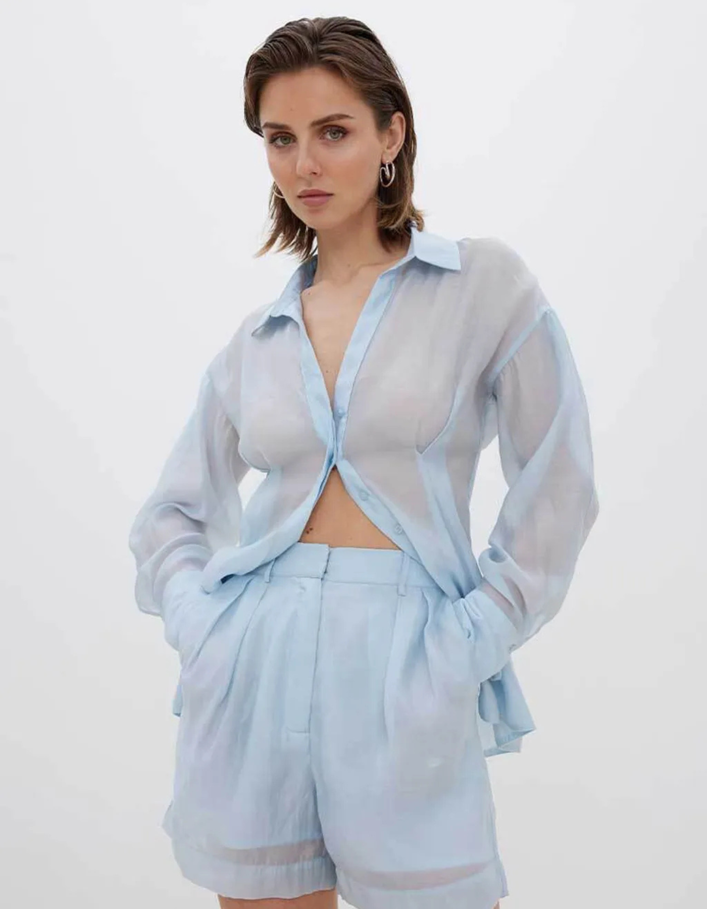 Aurelisse – Sheer elegance – Button-up blouse-15155708199296-Santi Vento Atelier