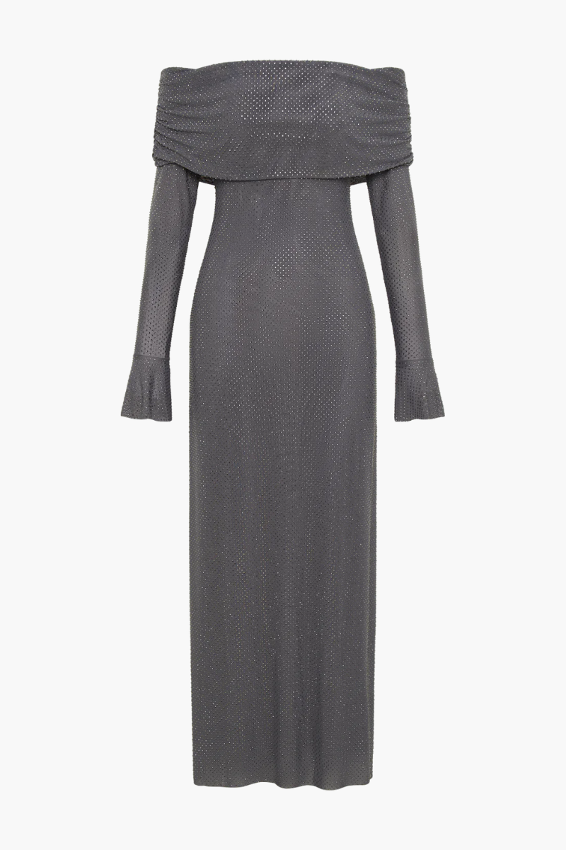 Aurelyse – Off shoulder shimmer – Knit evening dress-15151288484224-Santi Vento Atelier