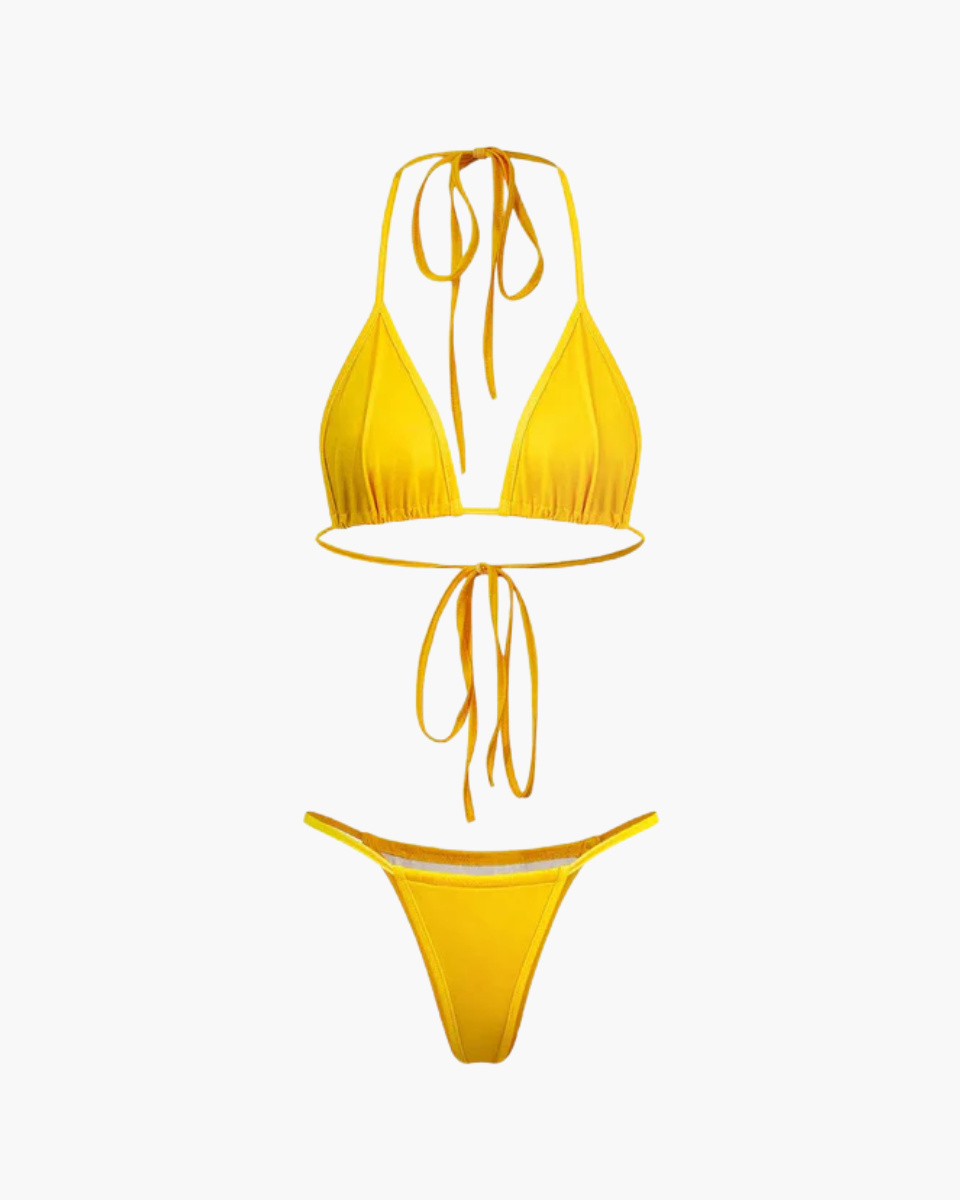 Azurie – Three-piece style – Mesh wrap bikini set-15138008826240-Santi Vento Atelier