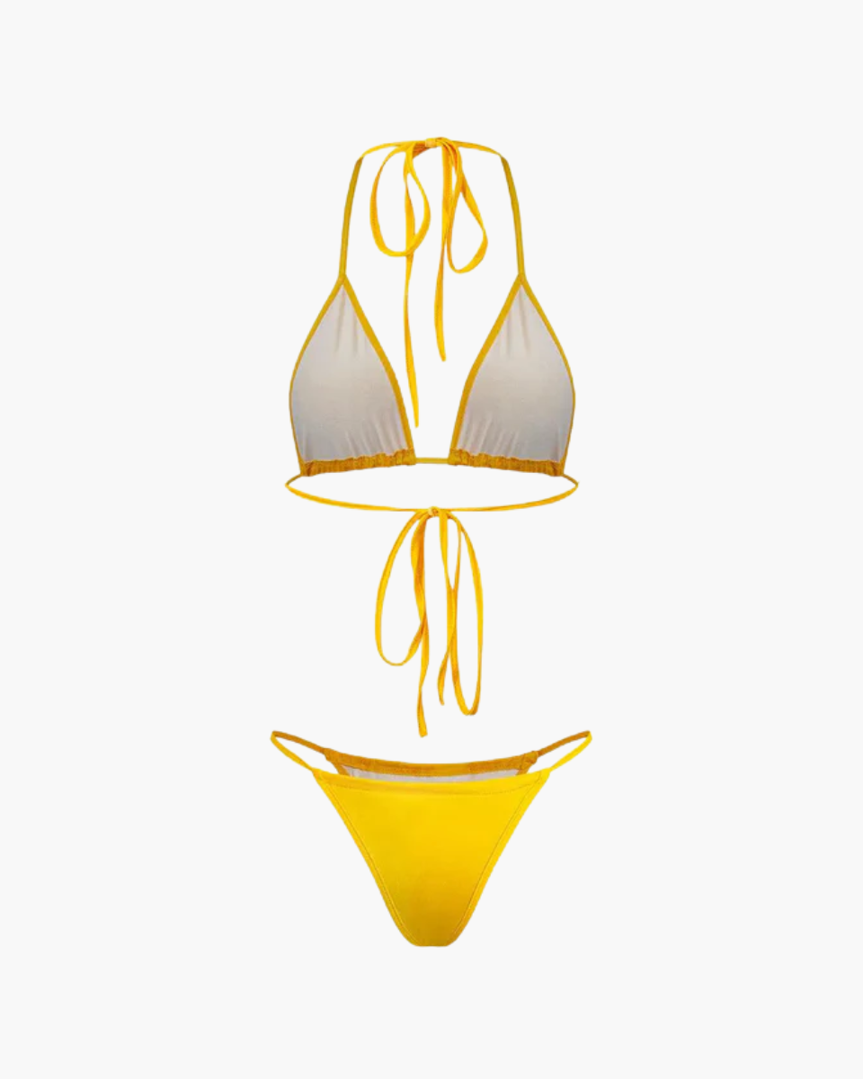 Azurie – Three-piece style – Mesh wrap bikini set-15138008826240-Santi Vento Atelier