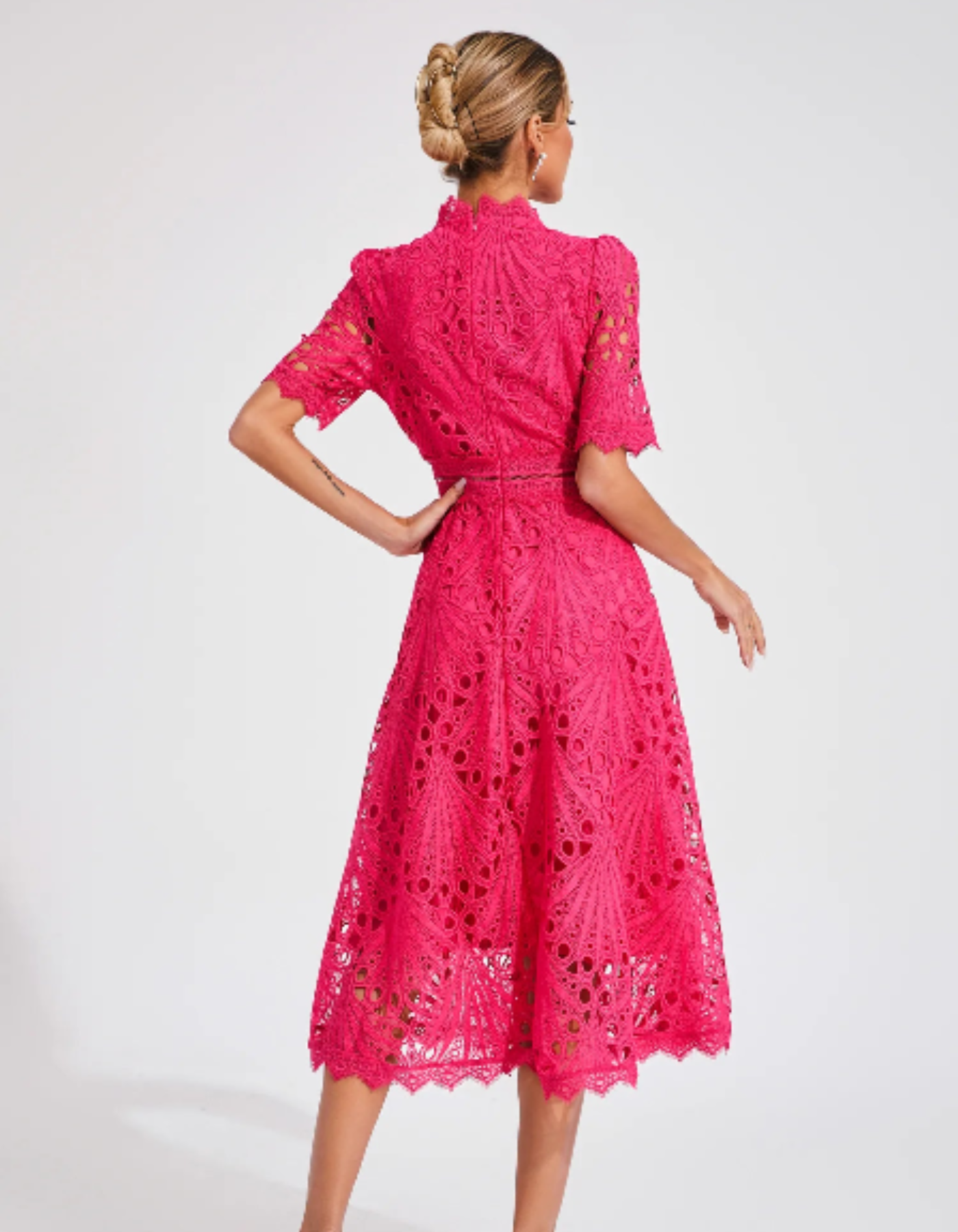 Belladette – Intricate lacework – Midi occasion dress-15155706954112-Santi Vento Atelier