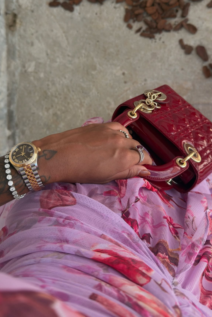 Belladina – Floral cascade – Halter neck maxi dress-15150249542016-Santi Vento Atelier