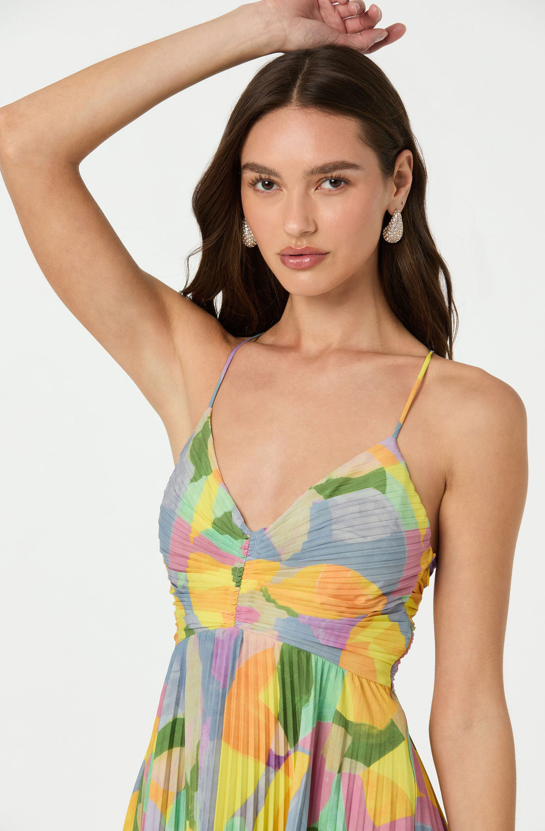 Bellafina – Multicolour pleated – Midi dress-15167804539264-Santi Vento Atelier