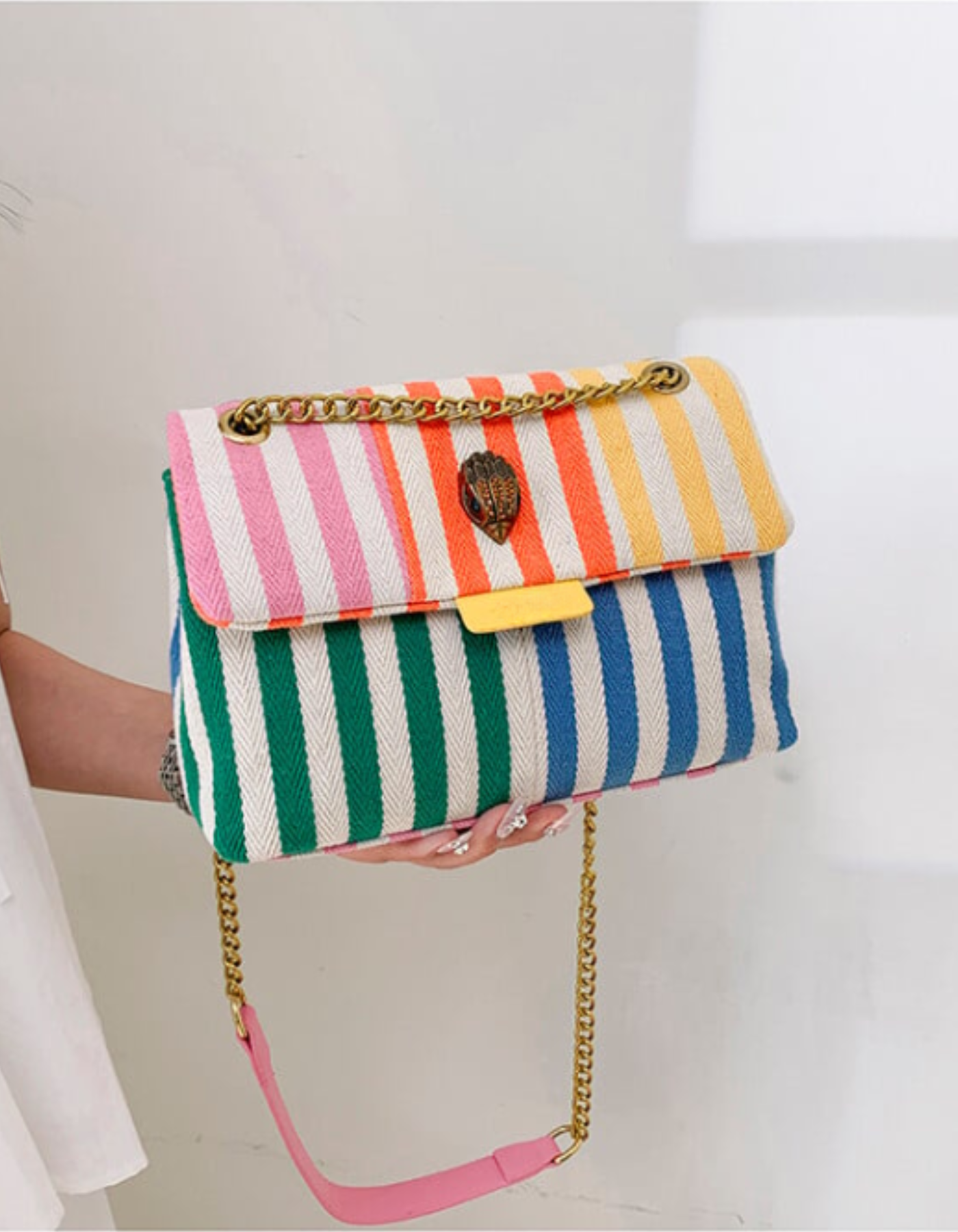 Bellanima – Vibrant striped weave – Shoulder bag-15146314957184-Santi Vento Atelier