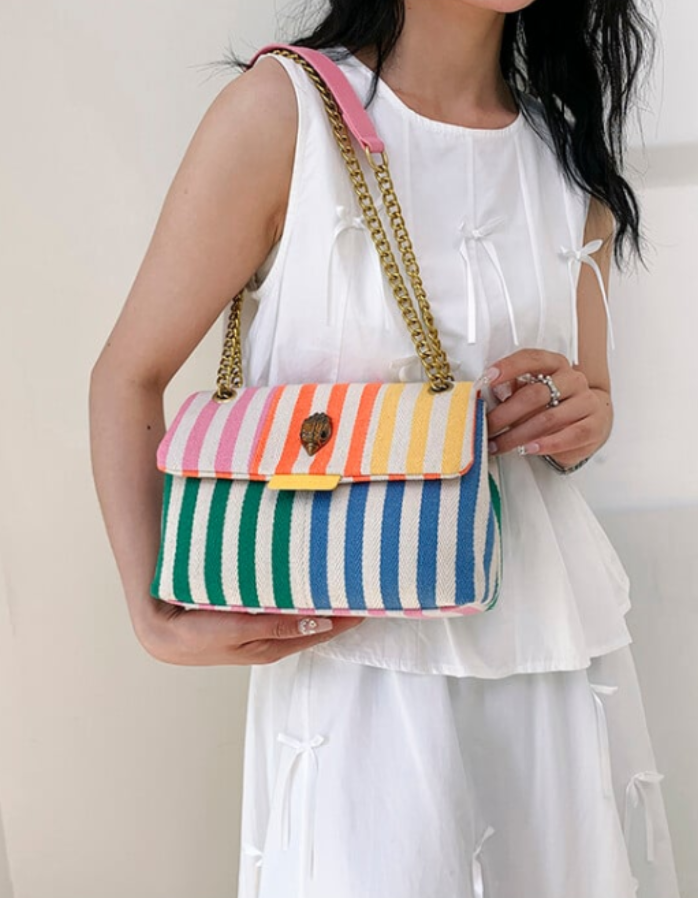 Bellanima – Vibrant striped weave – Shoulder bag-15146314957184-Santi Vento Atelier