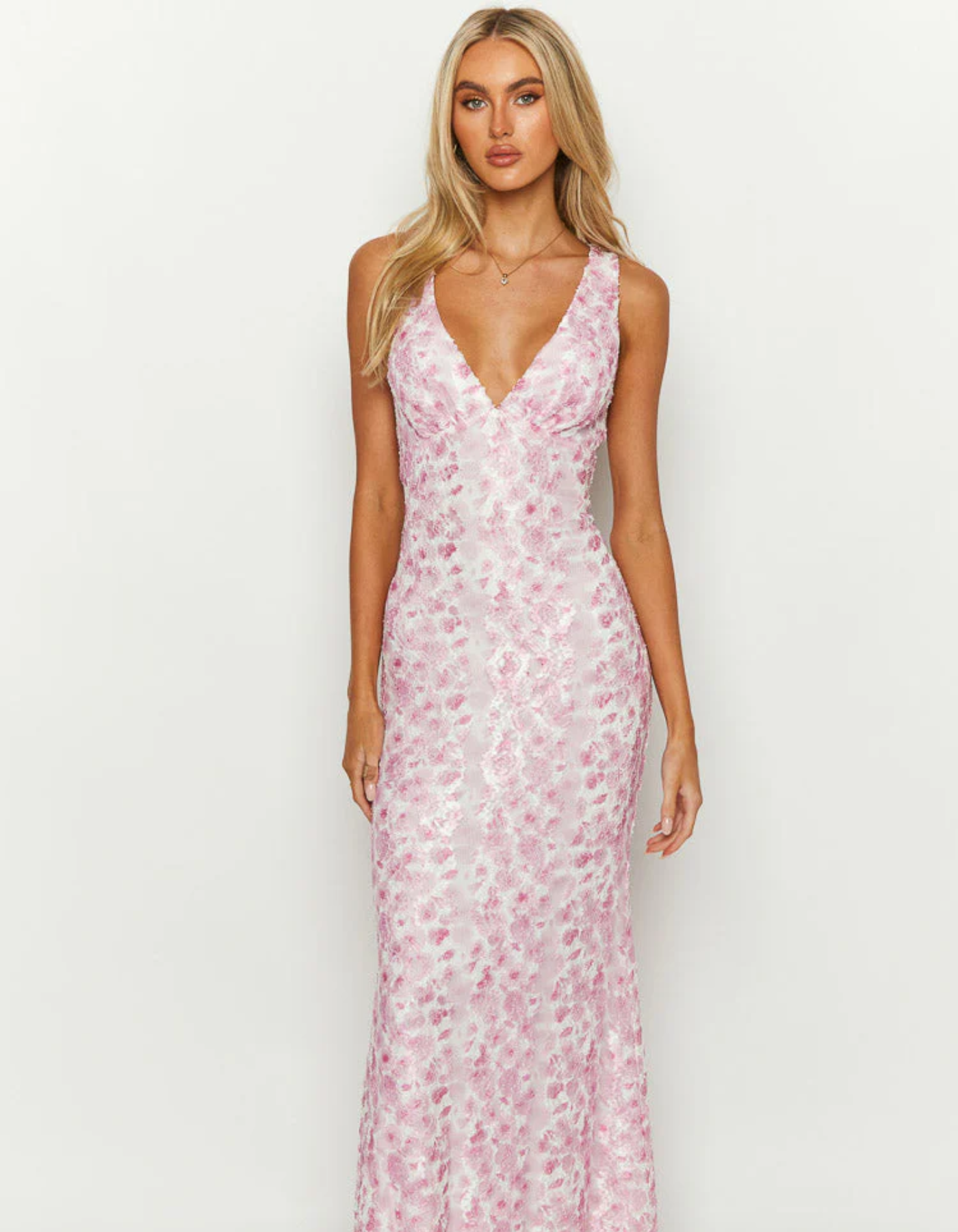 Bellanotte – Romantic floral sheen – Maxi dress-15173824217472-Santi Vento Atelier