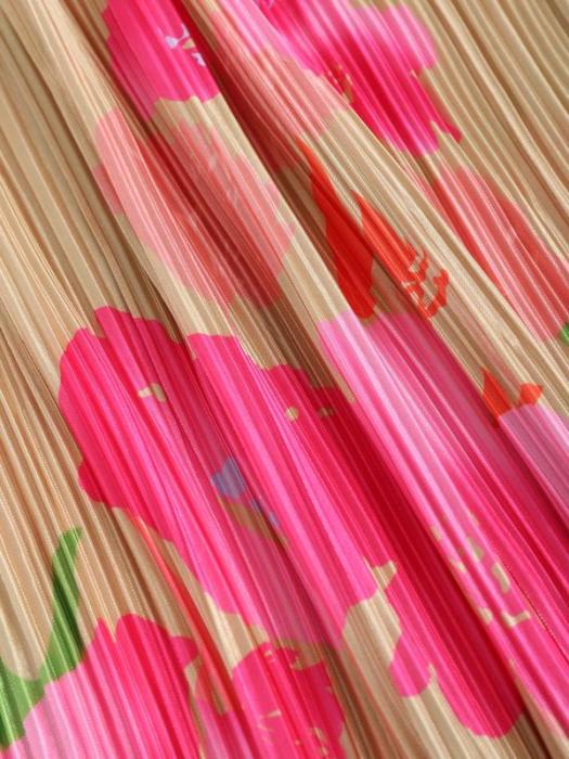 Bellaria – Neon bloom pleats – Strapless midi dress-15148418433408-Santi Vento Atelier