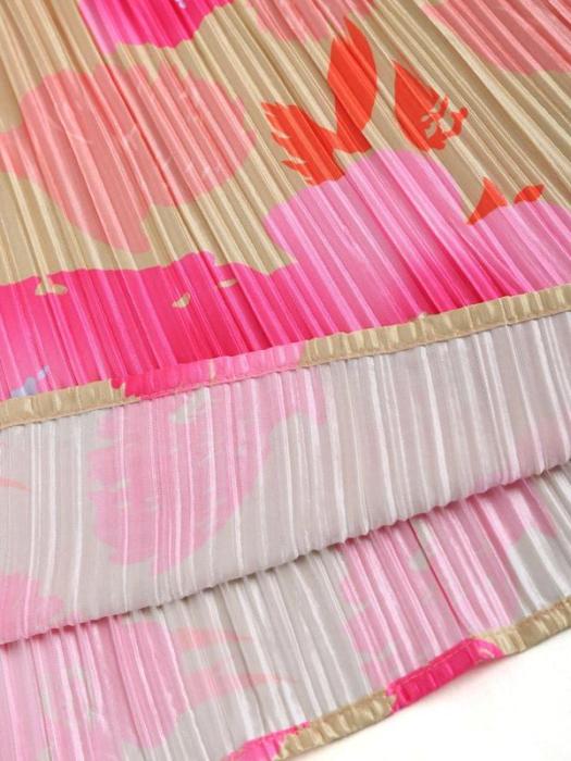 Bellaria – Neon bloom pleats – Strapless midi dress-15148418433408-Santi Vento Atelier