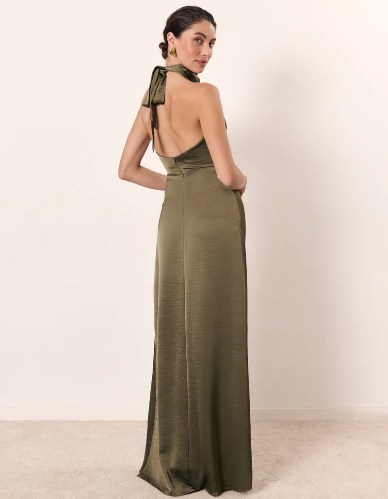 Bellvara – Ruched neckline – Halter evening gown-15155747094912-Santi Vento Atelier