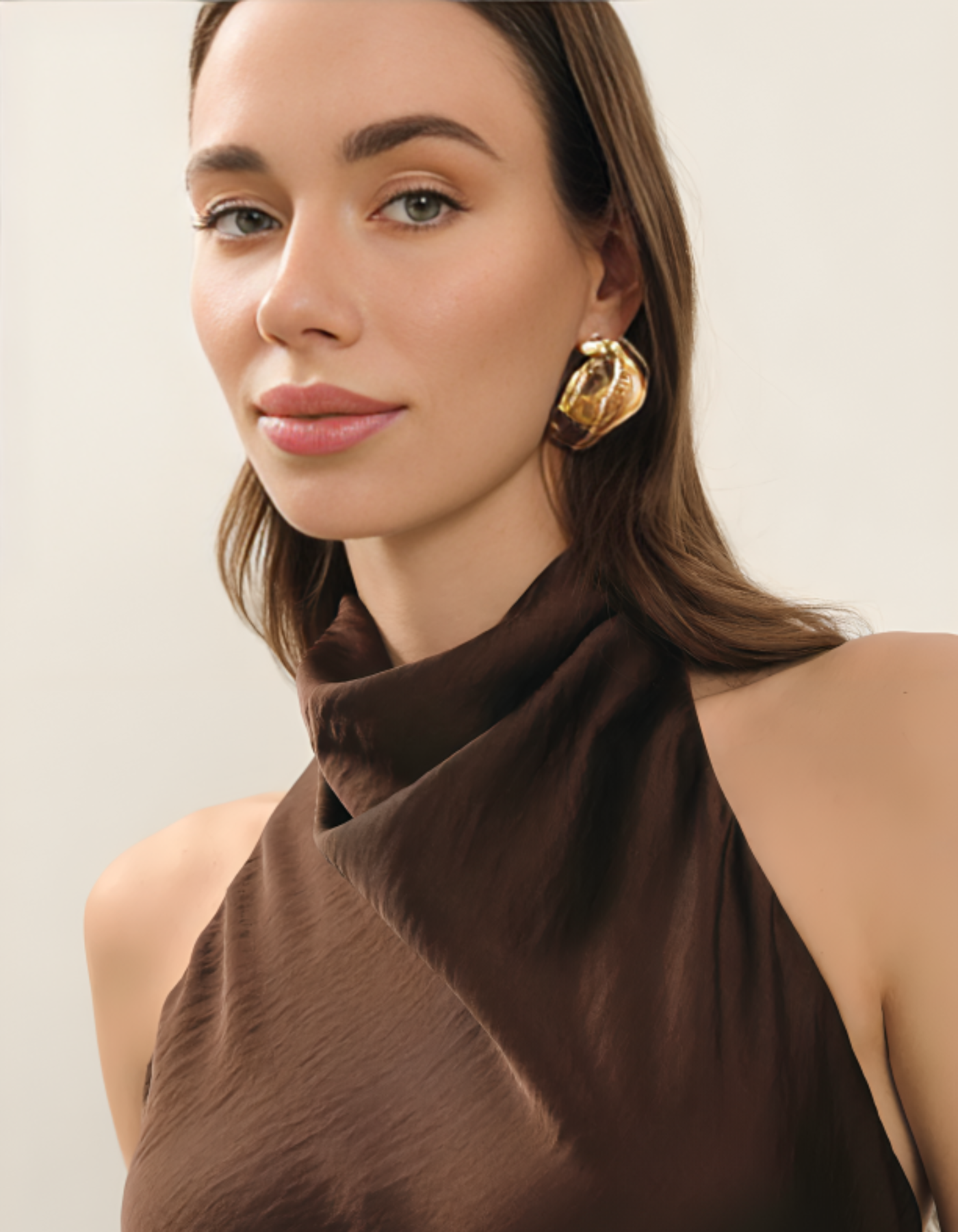 Bellvara – Ruched neckline – Halter evening gown-15155747094912-Santi Vento Atelier