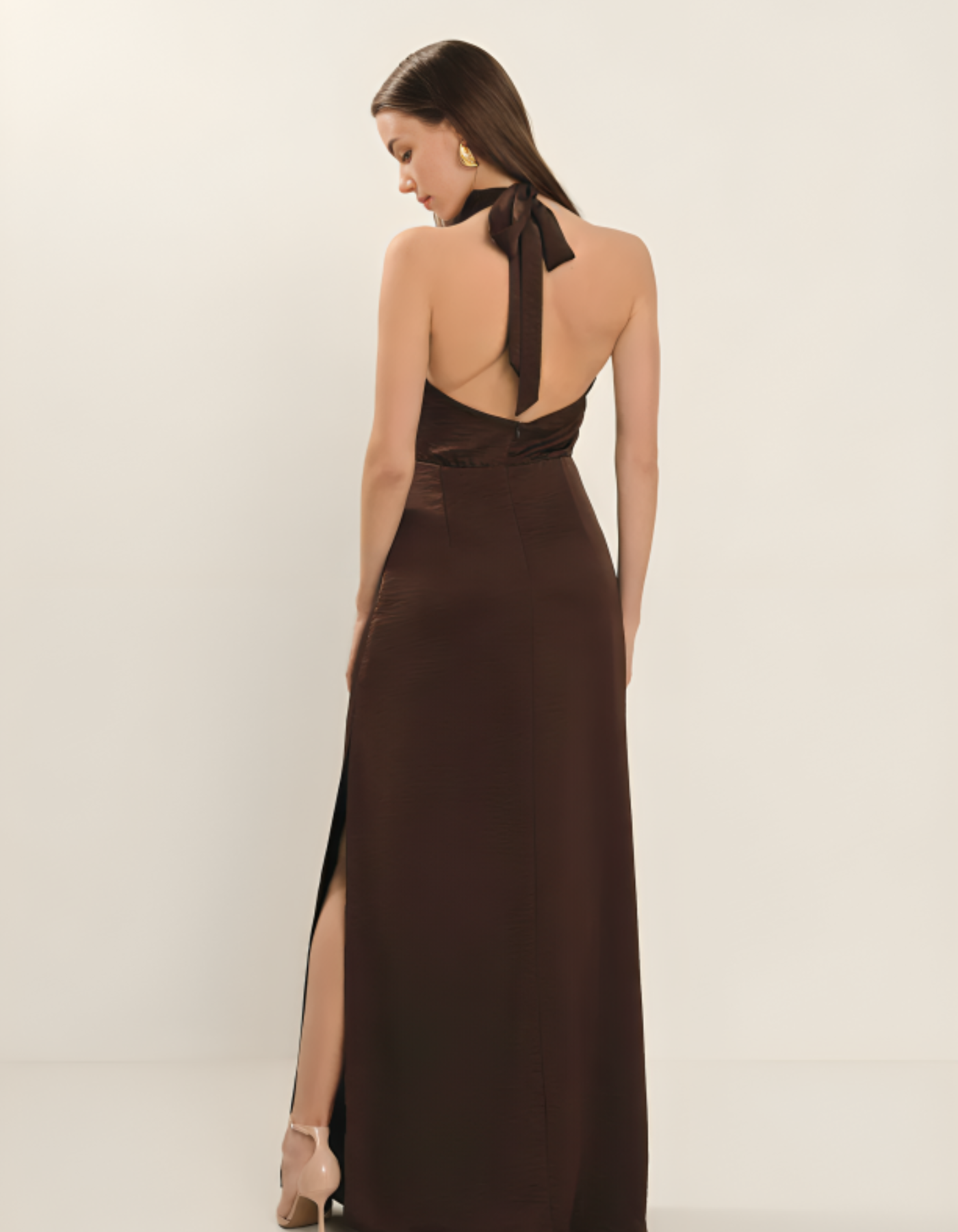 Bellvara – Ruched neckline – Halter evening gown-15155747094912-Santi Vento Atelier