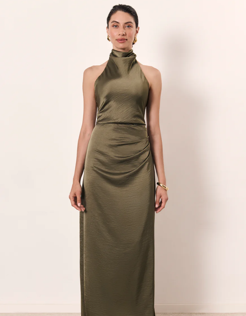 Bellvara – Ruched neckline – Halter evening gown-15155747094912-Santi Vento Atelier