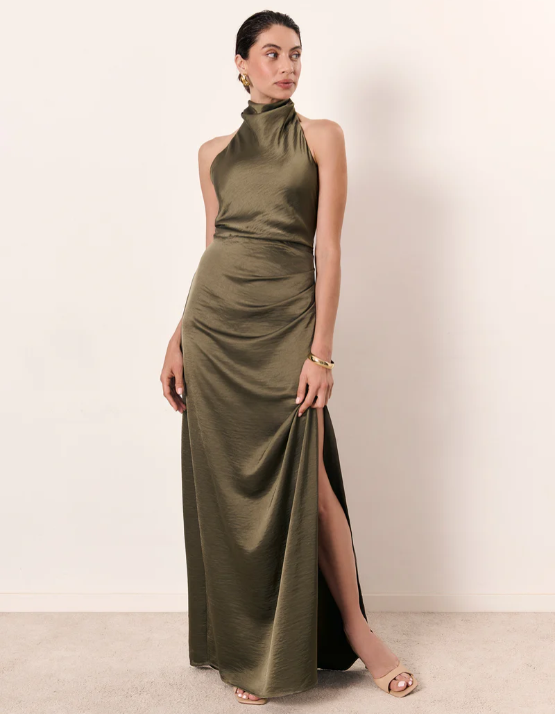 Bellvara – Ruched neckline – Halter evening gown-15155747094912-Santi Vento Atelier