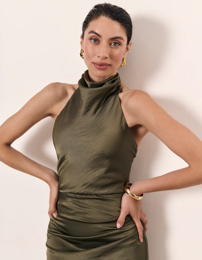 Bellvara – Ruched neckline – Halter evening gown-15155747094912-Santi Vento Atelier