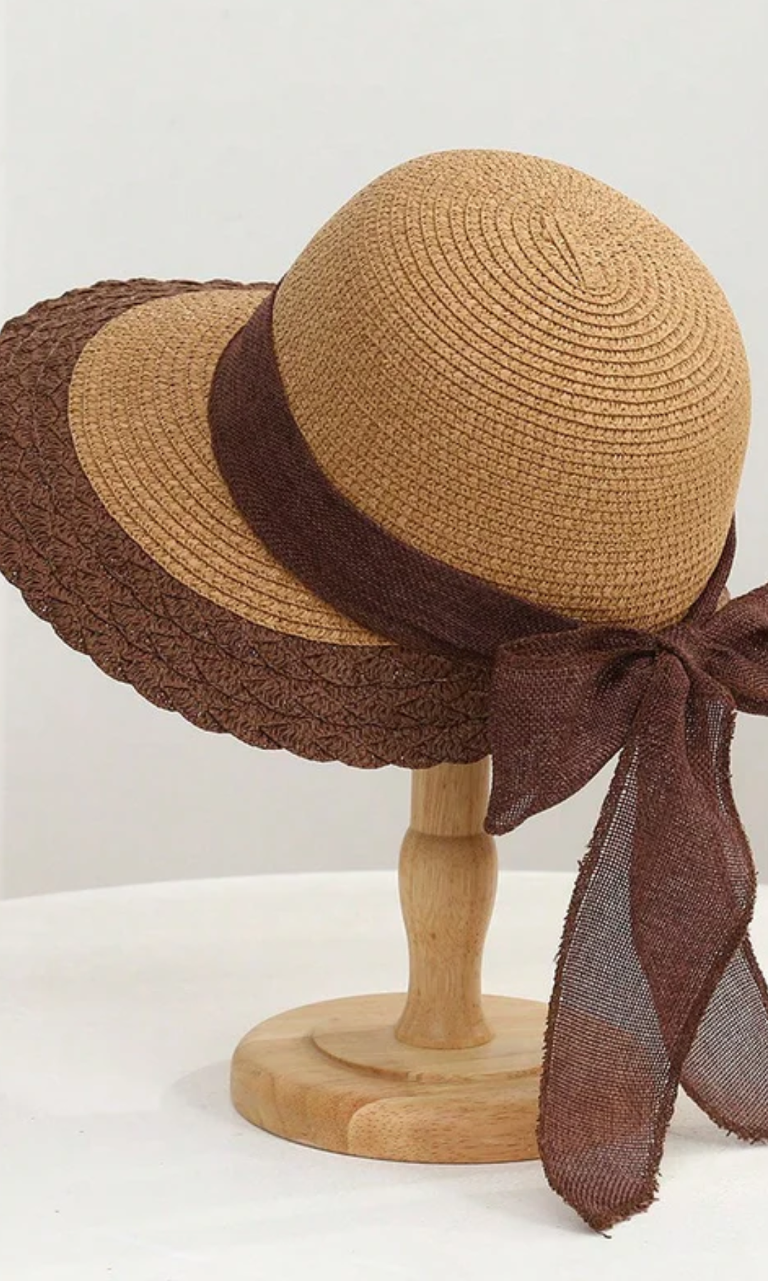 Brivanna – Bow ribbon trim – Straw hat-15143509164416-Santi Vento Atelier