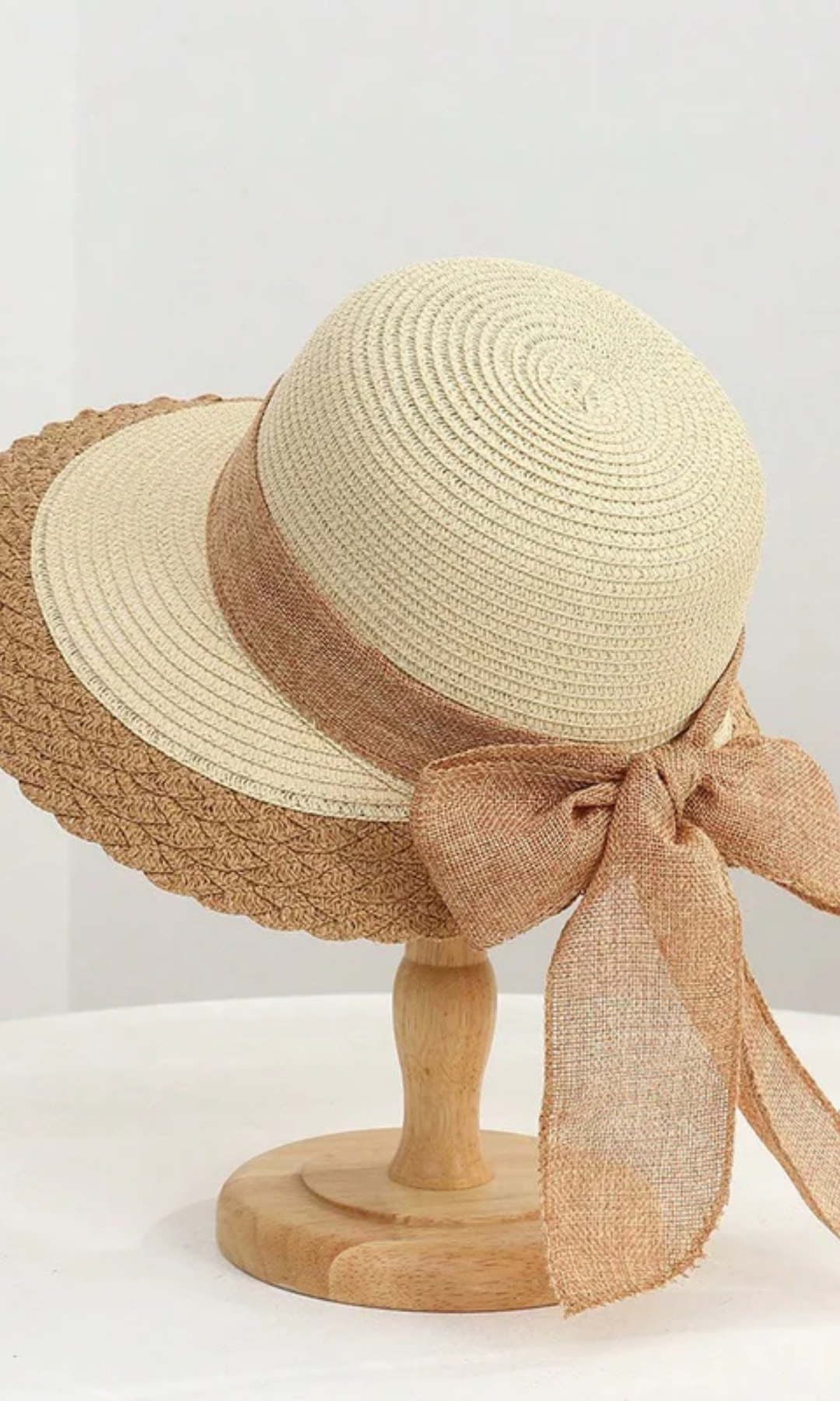 Brivanna – Bow ribbon trim – Straw hat-15143509164416-Santi Vento Atelier