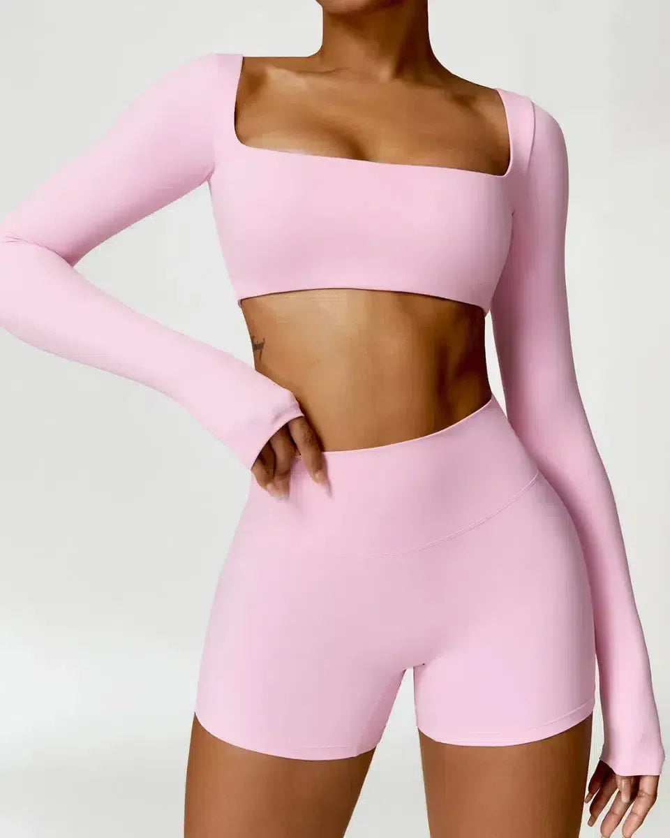 Brunella – Pastel hues – Quick-dry workout set-15138003353984-Santi Vento Atelier