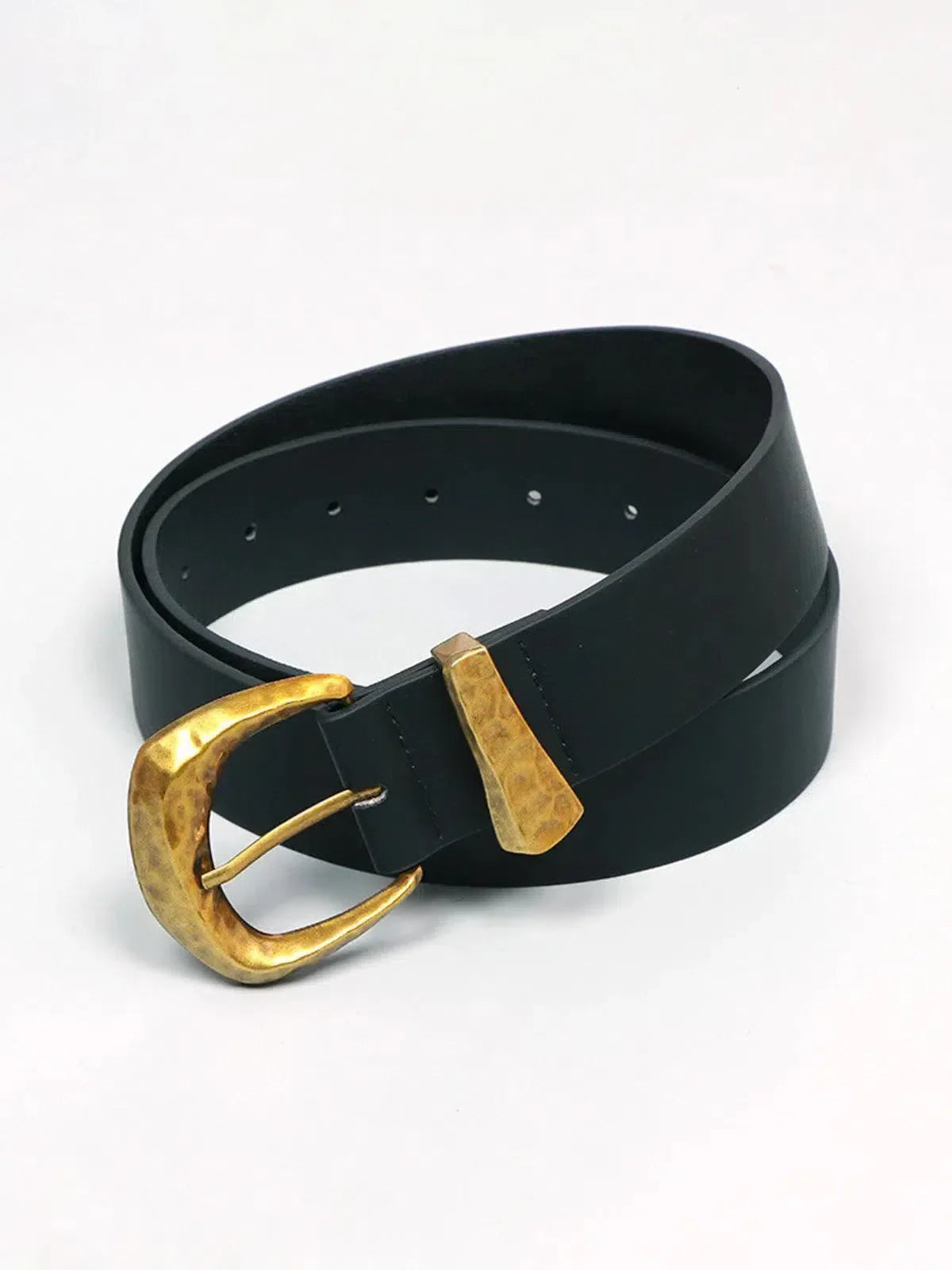 Calista – Sleek black finish – Faux leather belt-15137955905920-Santi Vento Atelier