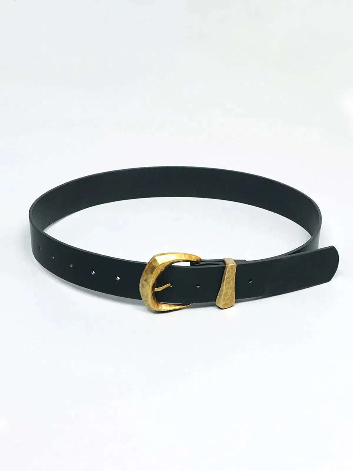 Calista – Sleek black finish – Faux leather belt-15137955905920-Santi Vento Atelier