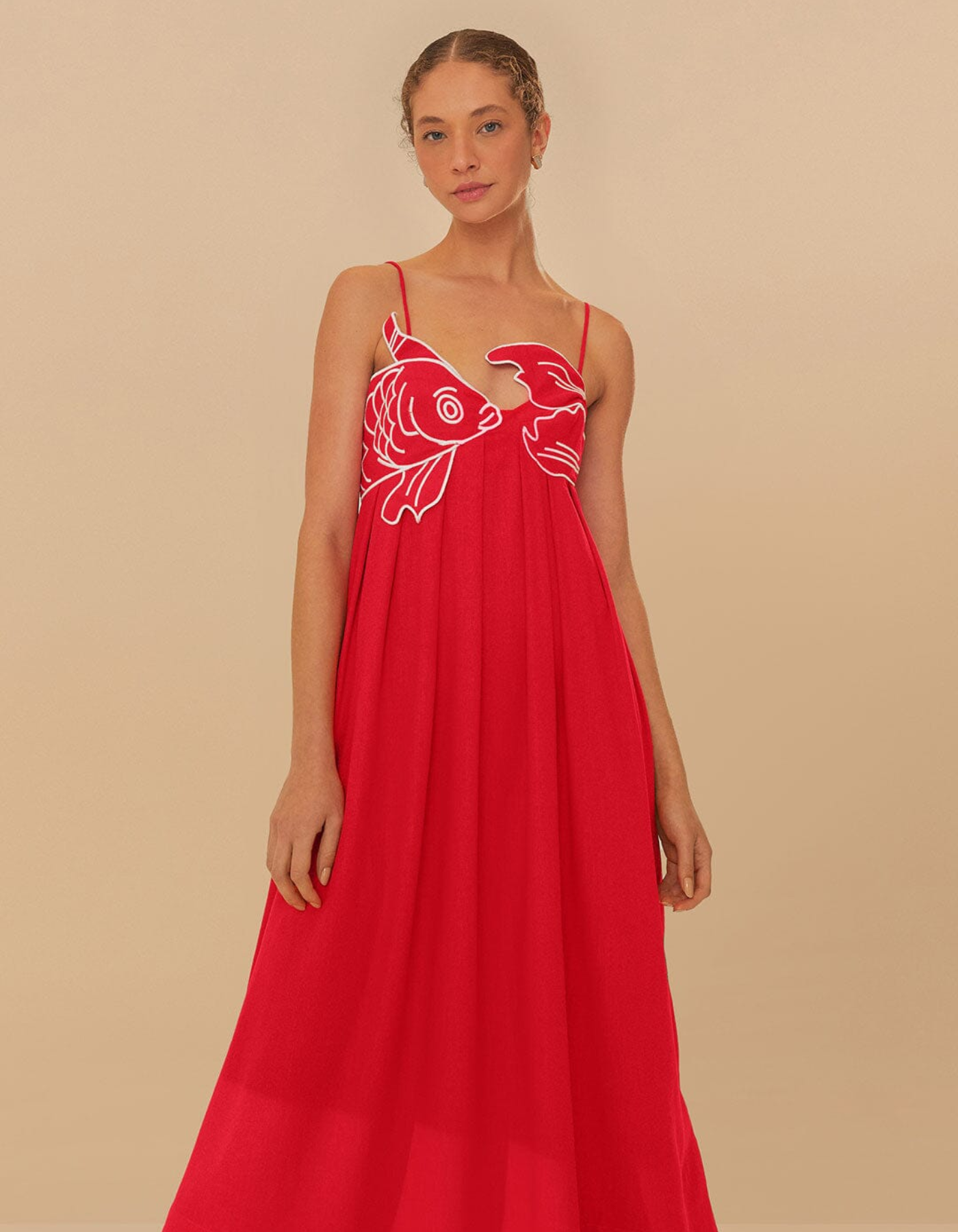 Carmarisse – Embroidered koi – Summer maxi dress-15148419121536-Santi Vento Atelier