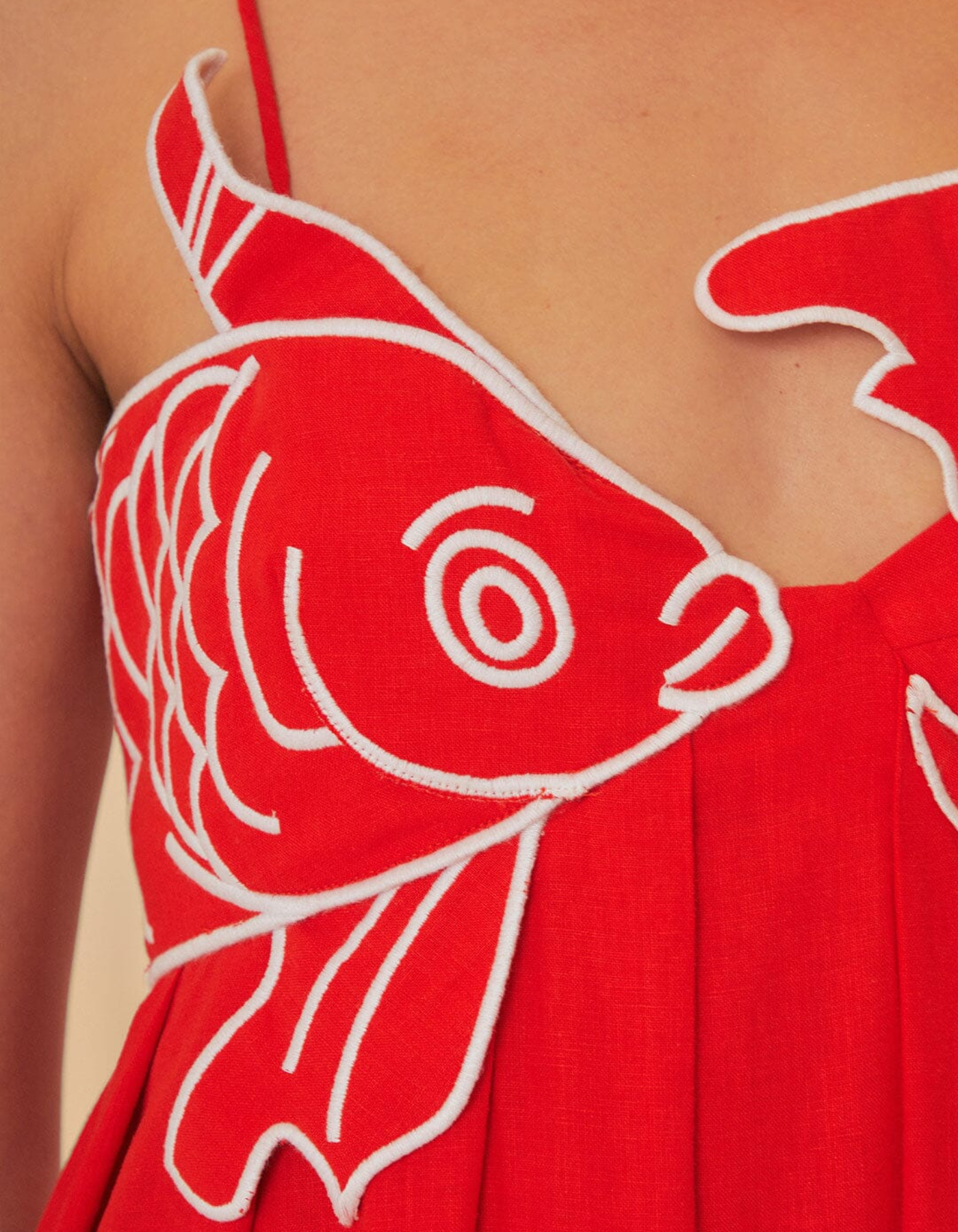 Carmarisse – Embroidered koi – Summer maxi dress-15148419121536-Santi Vento Atelier