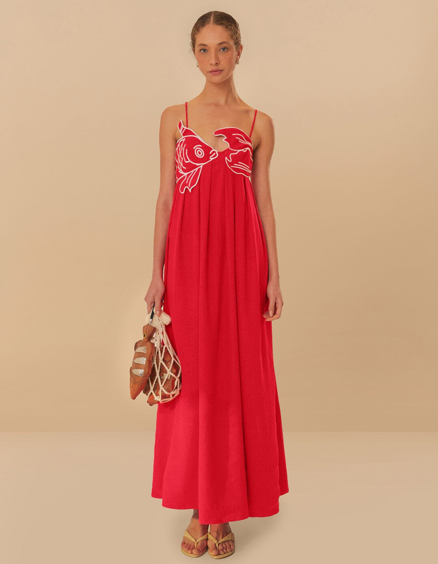 Carmarisse – Embroidered koi – Summer maxi dress-15148419121536-Santi Vento Atelier