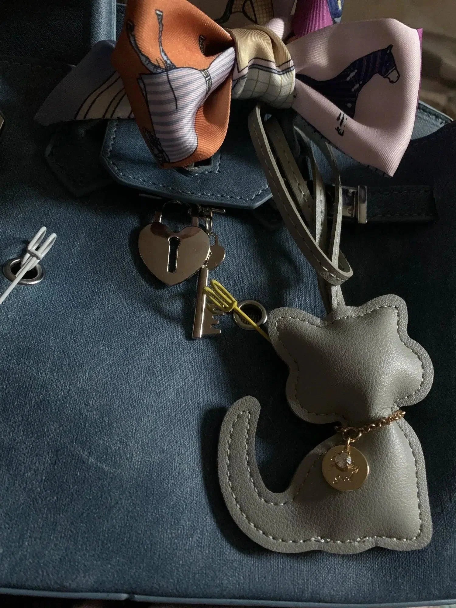 Cat – Playful cat design – Bag charm-15137985102208-Santi Vento Atelier