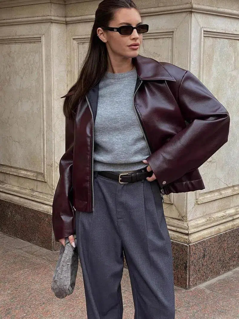 Caterina – Oversized fit – Leather jacket-15137995456896-Santi Vento Atelier