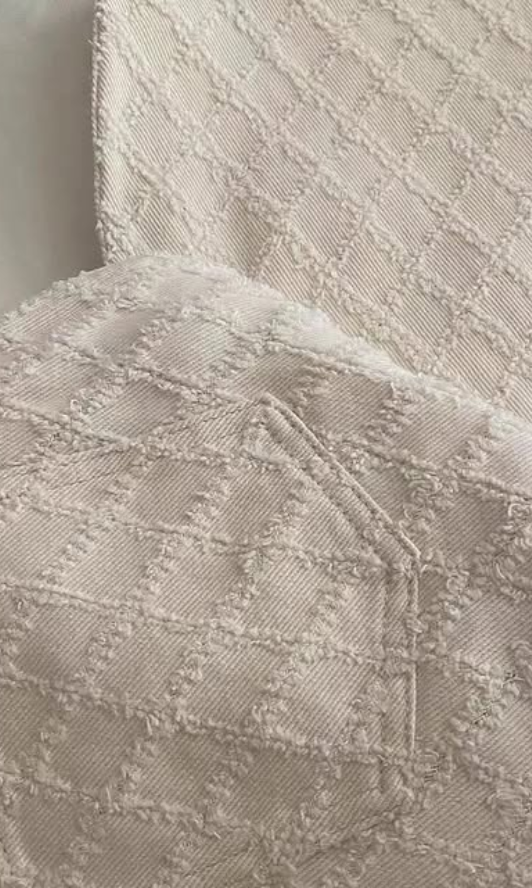 Cerelline – Textured lattice weave – Wide leg trousers-15143007781248-Santi Vento Atelier