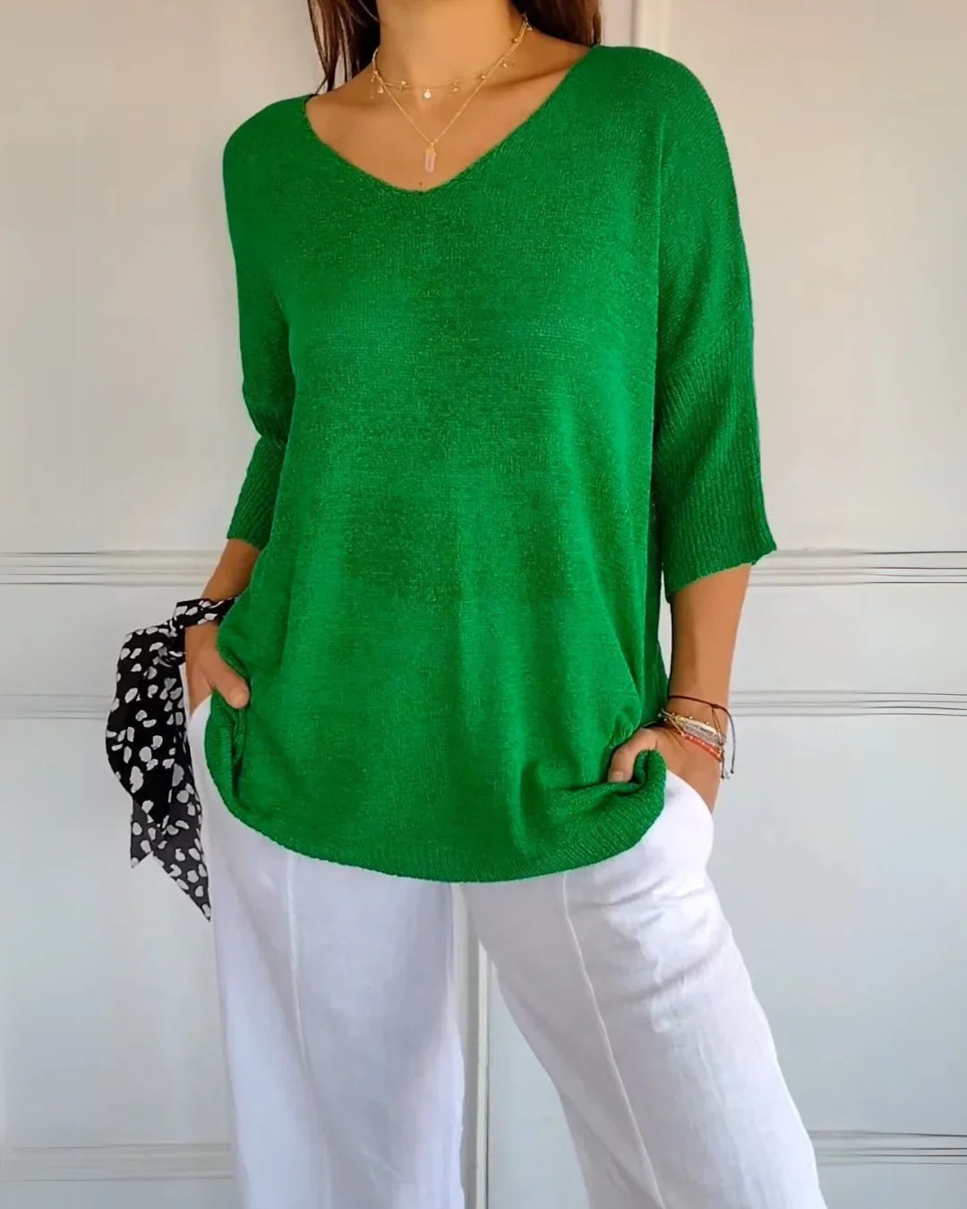 Cerisea – Relaxed fit – V-neck tee-15150306066816-Santi Vento Atelier