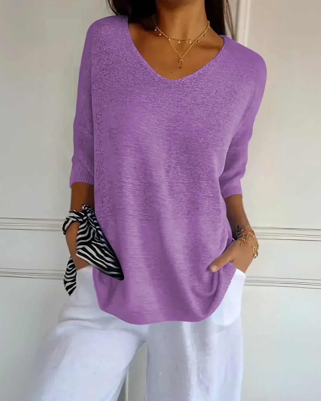 Cerisea – Relaxed fit – V-neck tee-15150306066816-Santi Vento Atelier