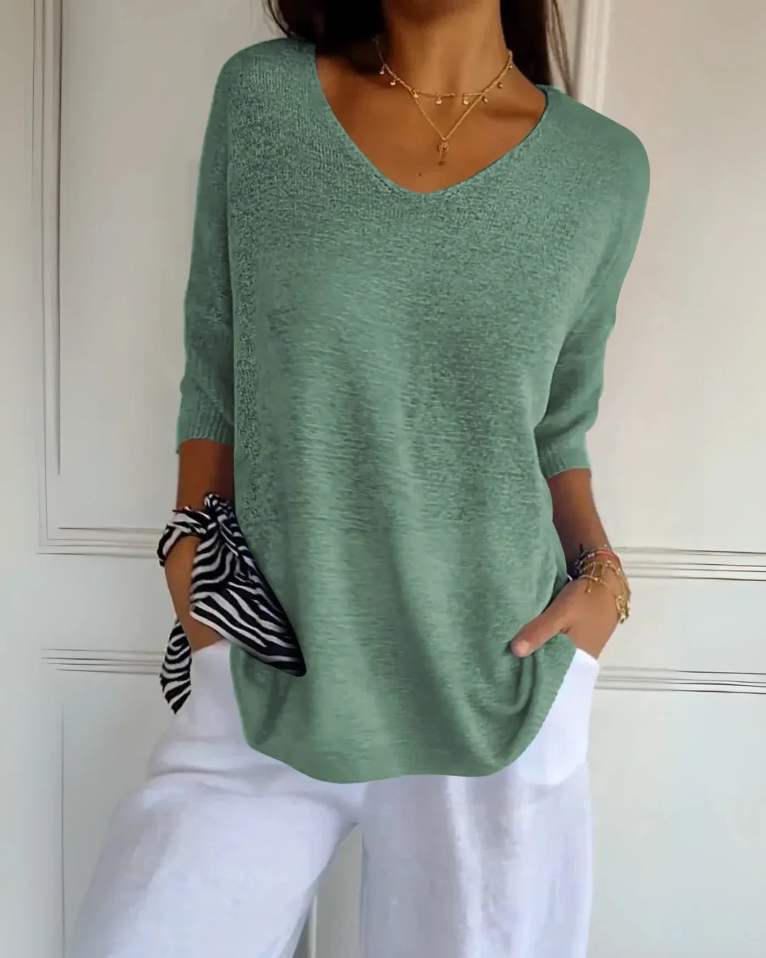 Cerisea – Relaxed fit – V-neck tee-15150306066816-Santi Vento Atelier