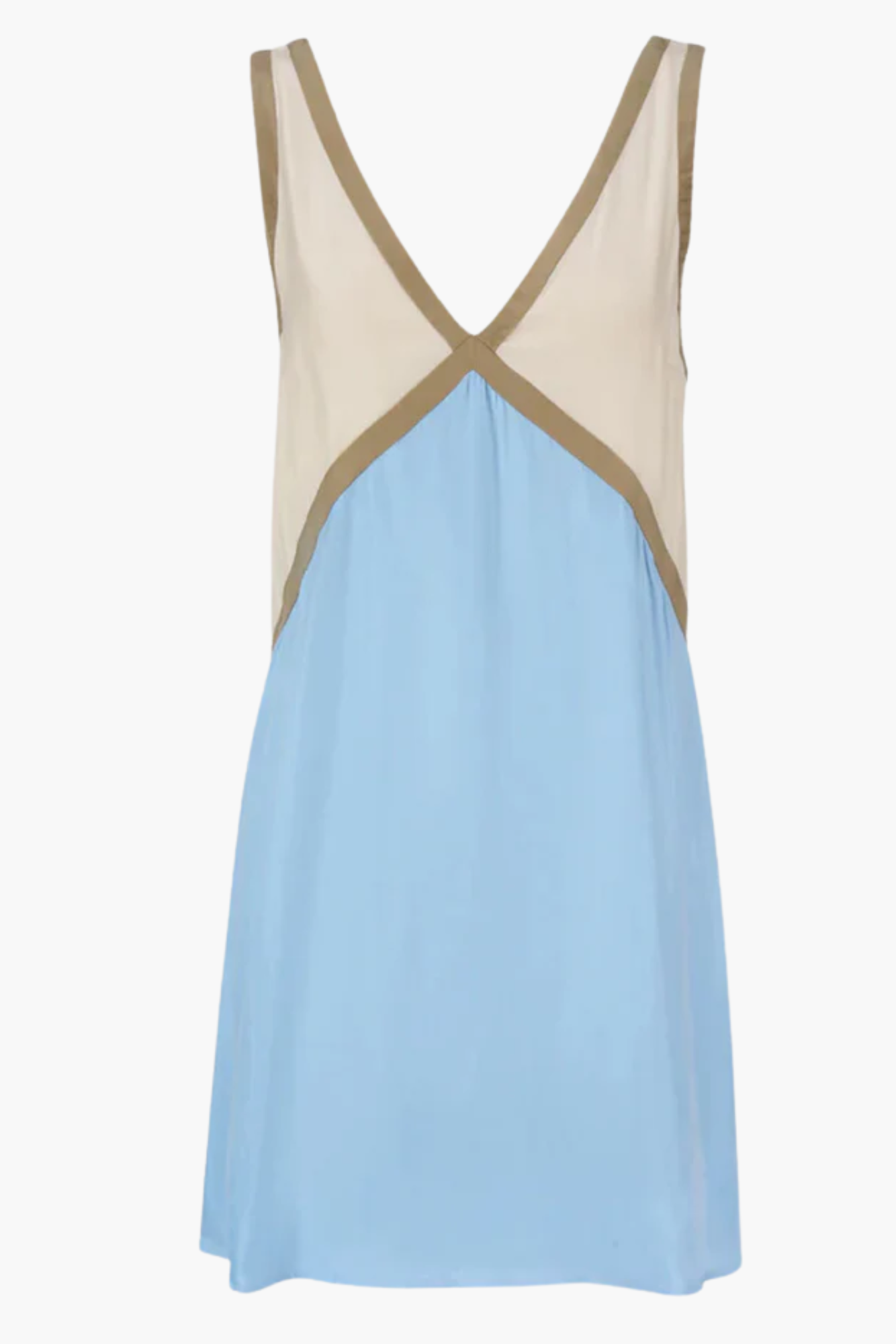 Clarette – Colour-block elegance – V-neck mini dress-15148419023232-Santi Vento Atelier