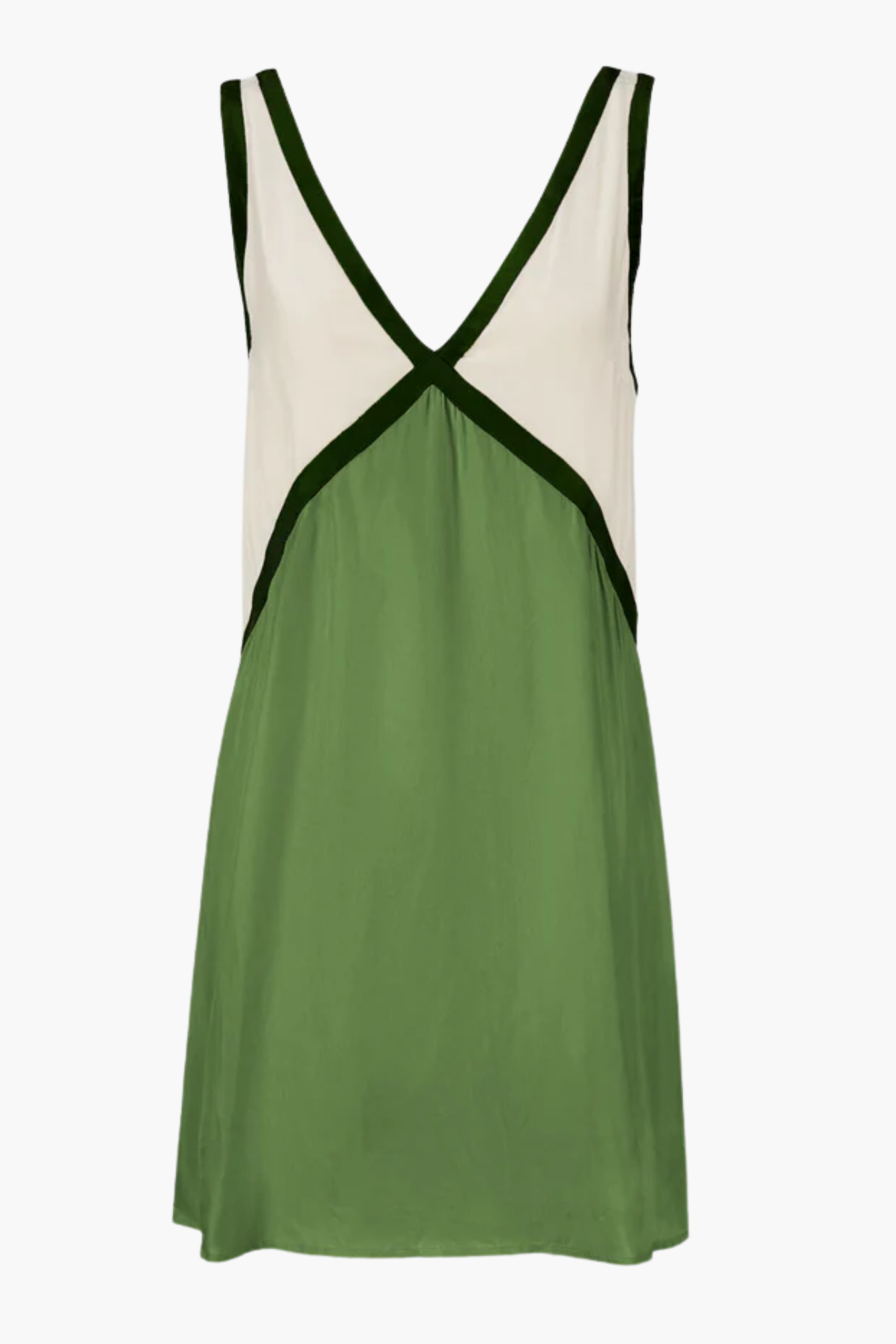 Clarette – Colour-block elegance – V-neck mini dress-15148419023232-Santi Vento Atelier